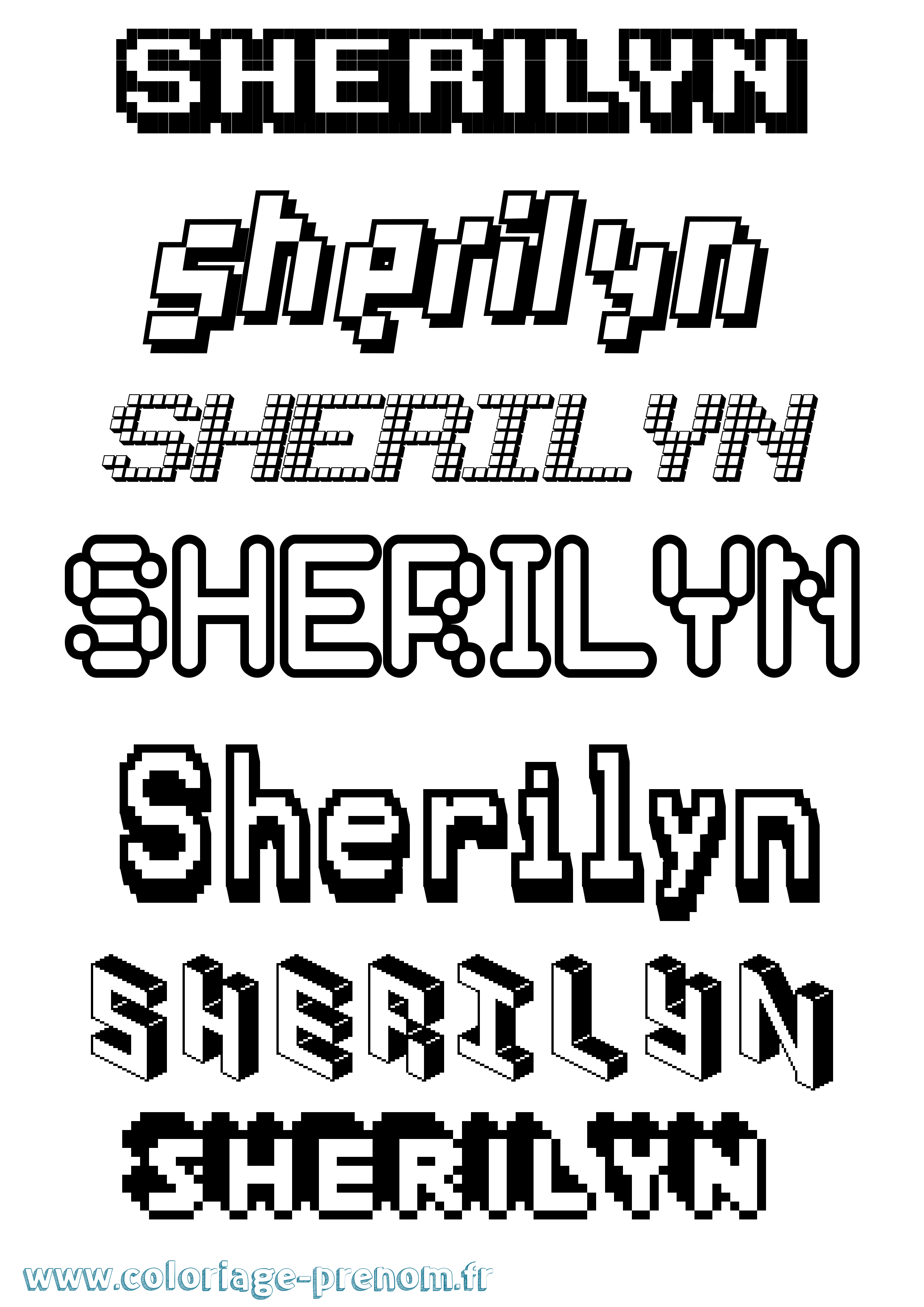 Coloriage Sherilyn Pixel Coloriage prénom Sherilyn Pixel