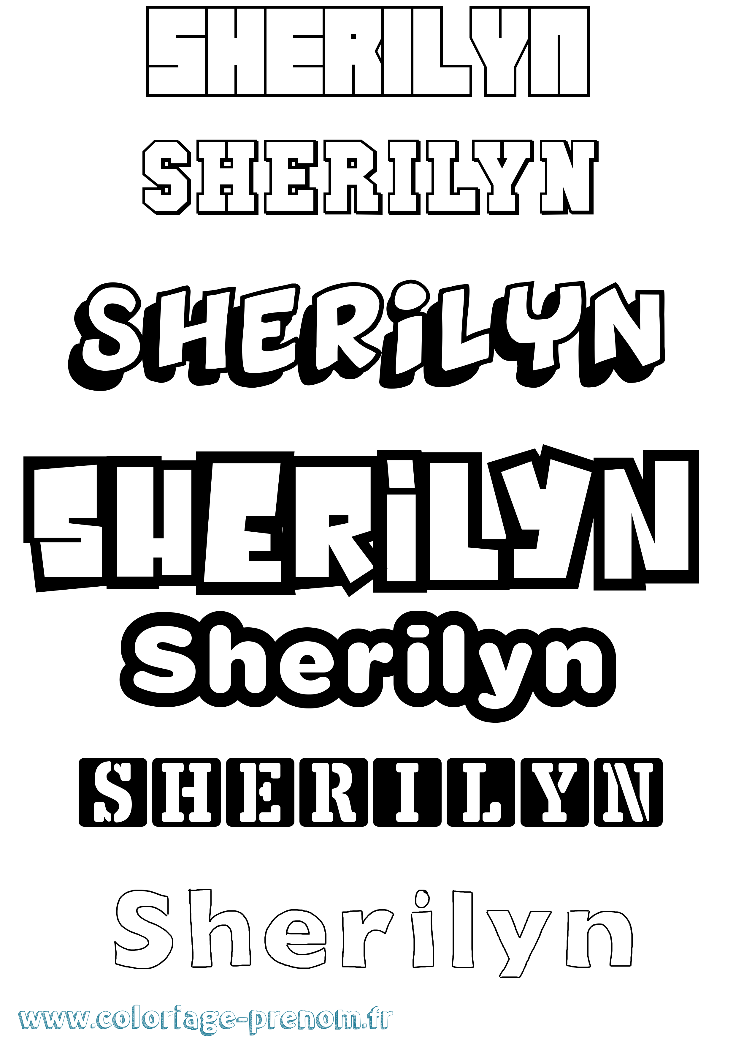 Coloriage Sherilyn Simple Coloriage prénom Sherilyn Simple
