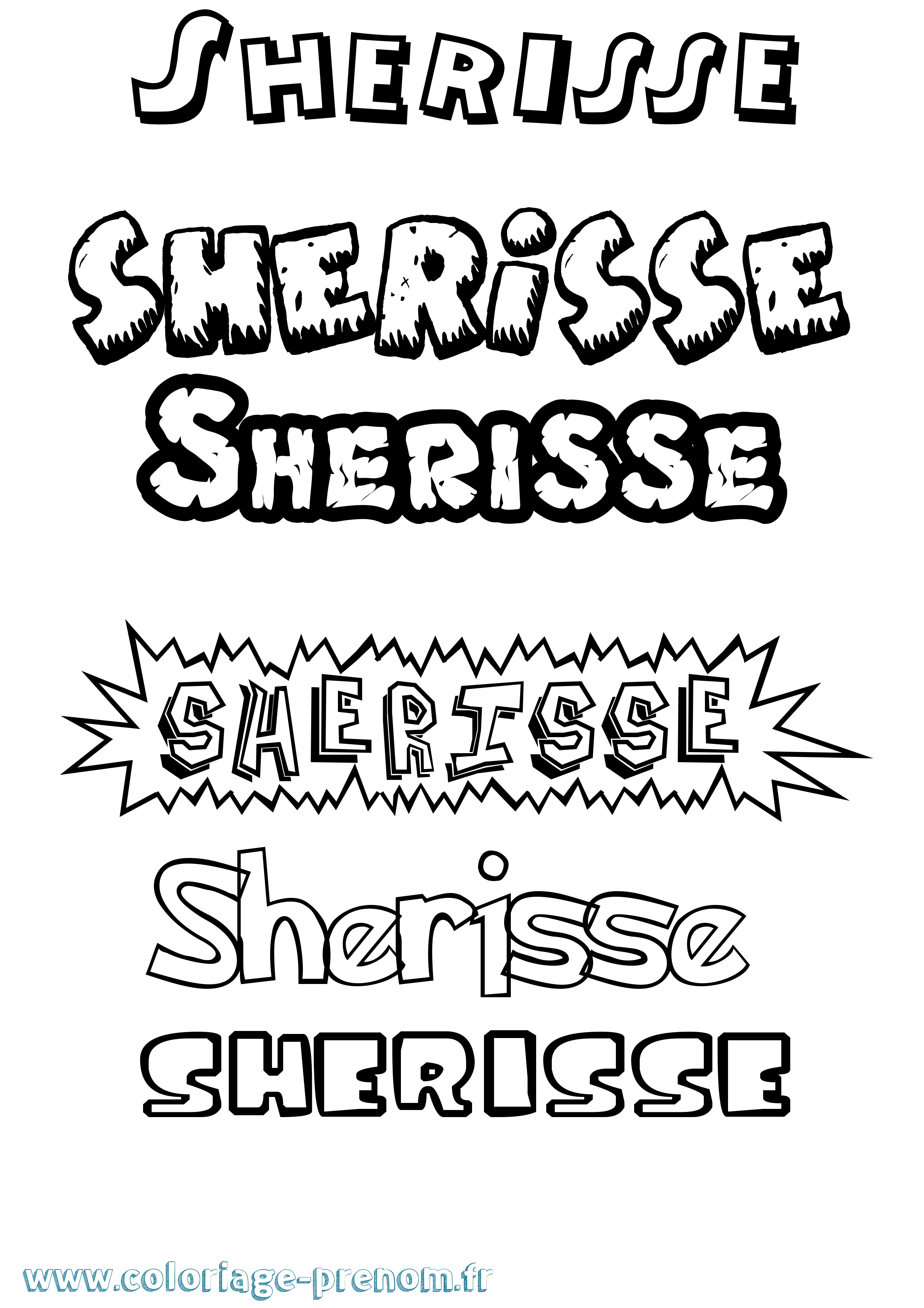 Coloriage Sherisse Dessin Animé Coloriage prénom Sherisse Dessin Animé