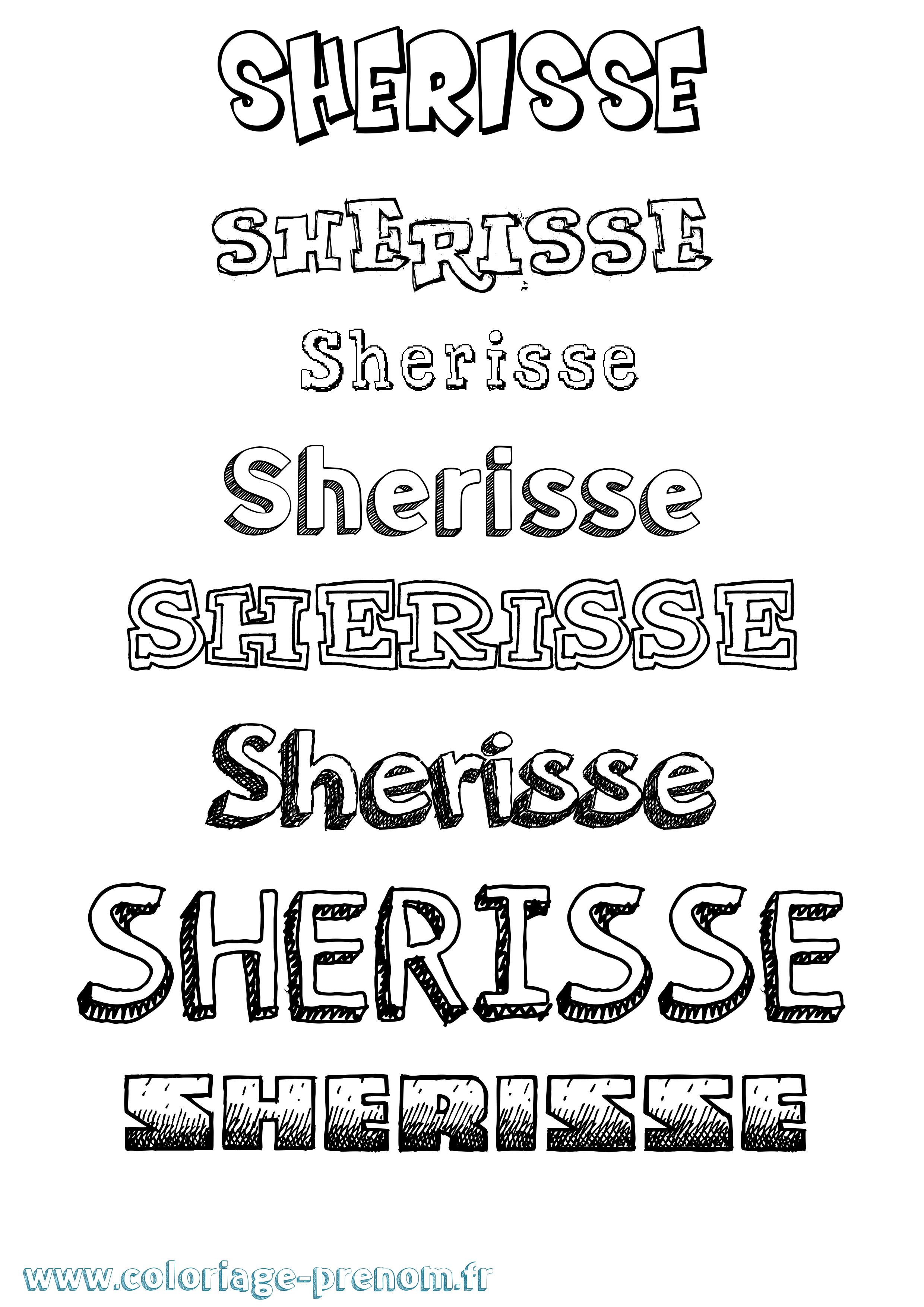 Coloriage Sherisse Dessiné Coloriage prénom Sherisse Dessiné