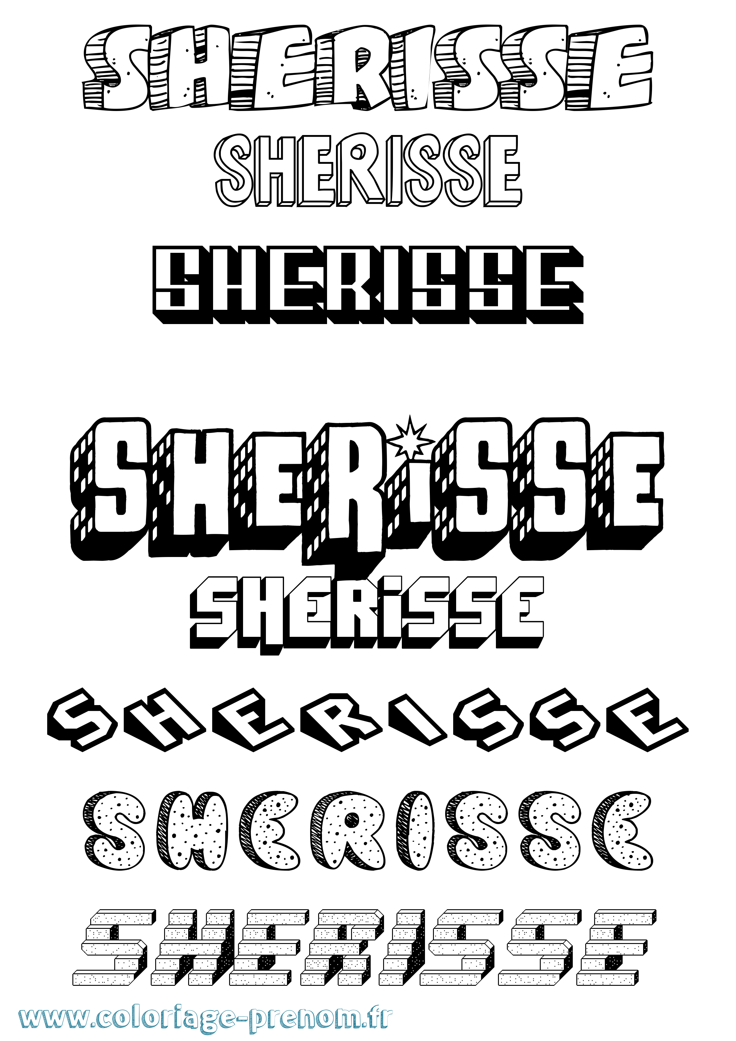 Coloriage Sherisse Effet 3D Coloriage prénom Sherisse Effet 3D
