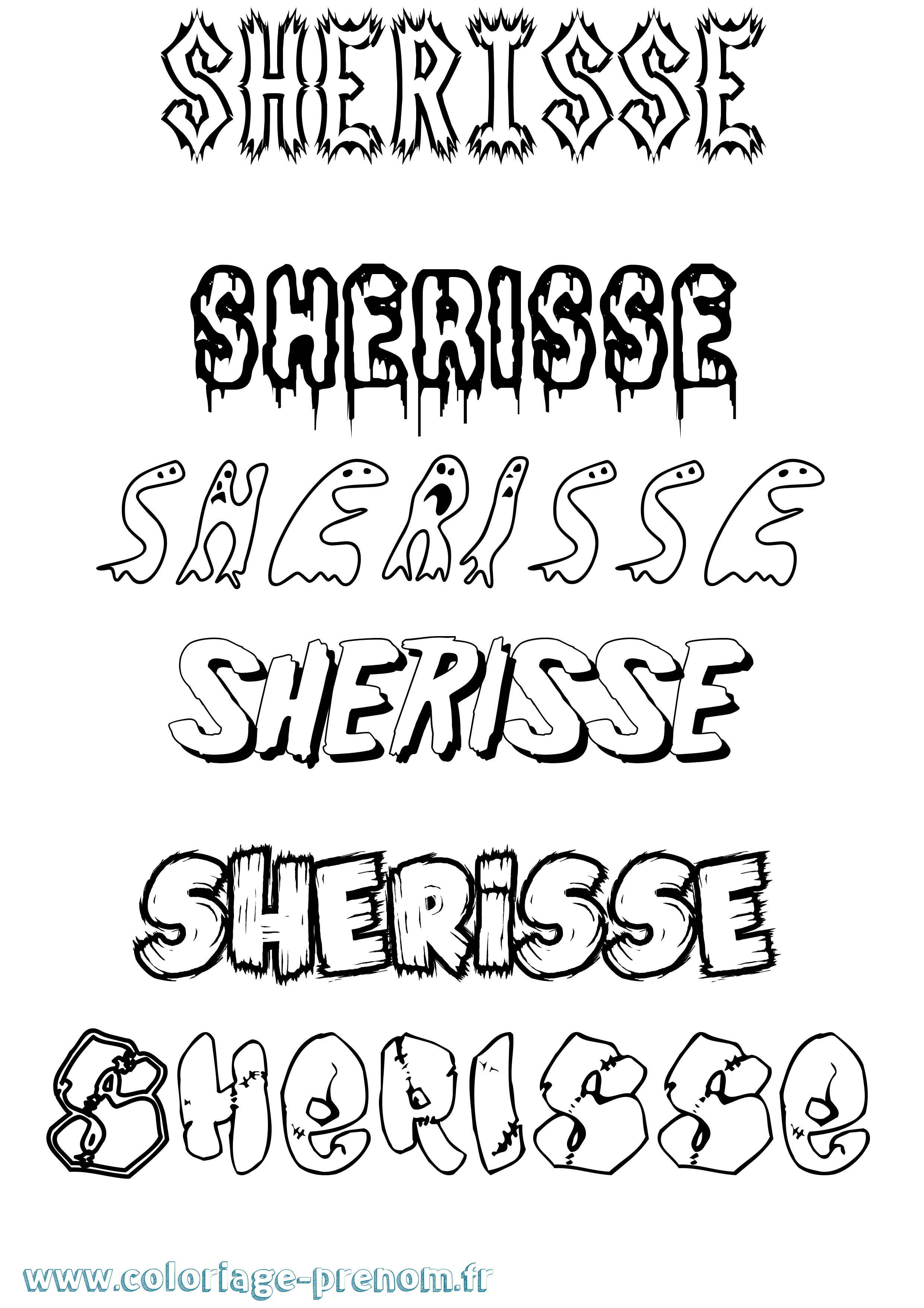 Coloriage Sherisse Frisson Coloriage prénom Sherisse Frisson