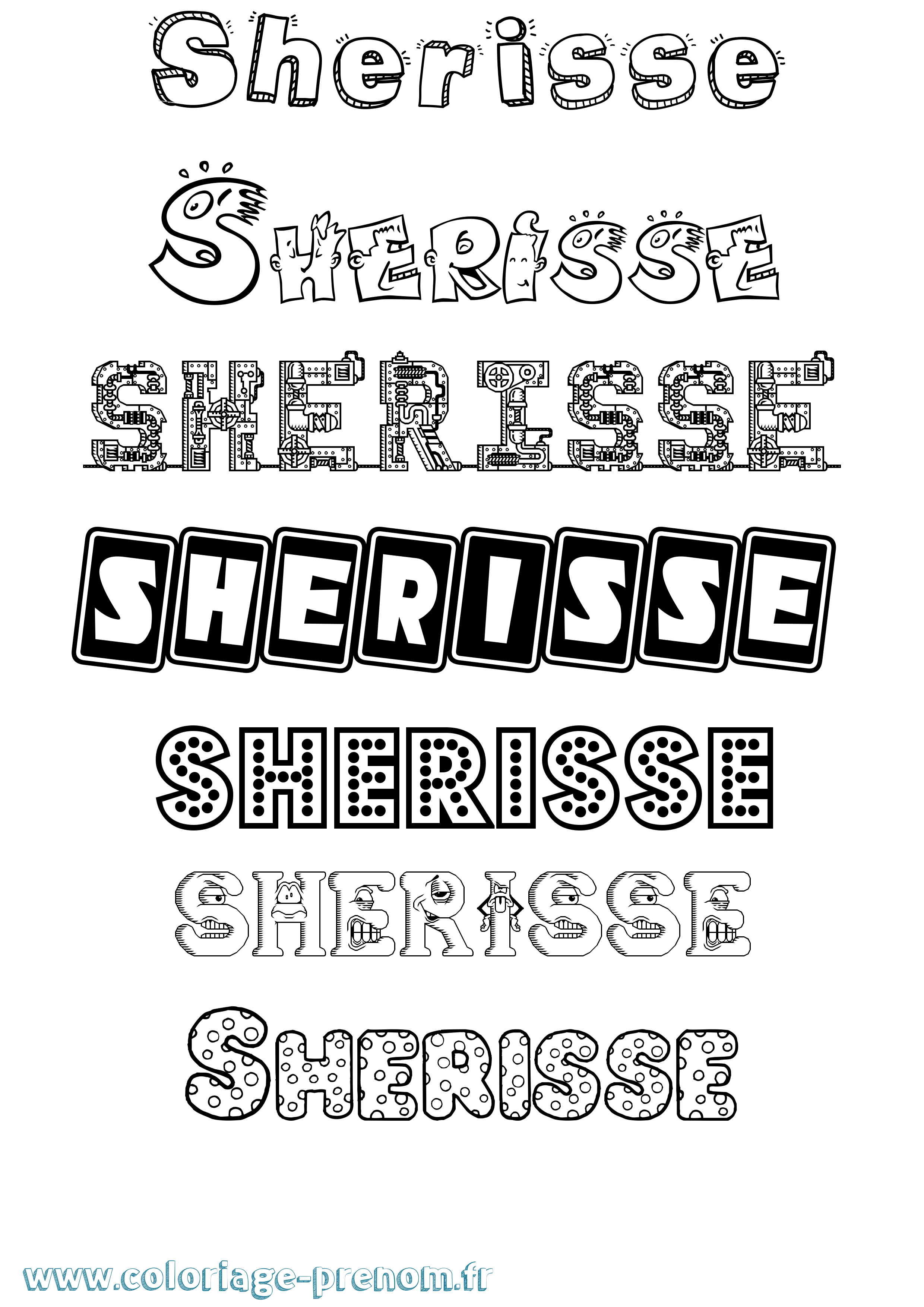 Coloriage Sherisse Fun Coloriage prénom Sherisse Fun