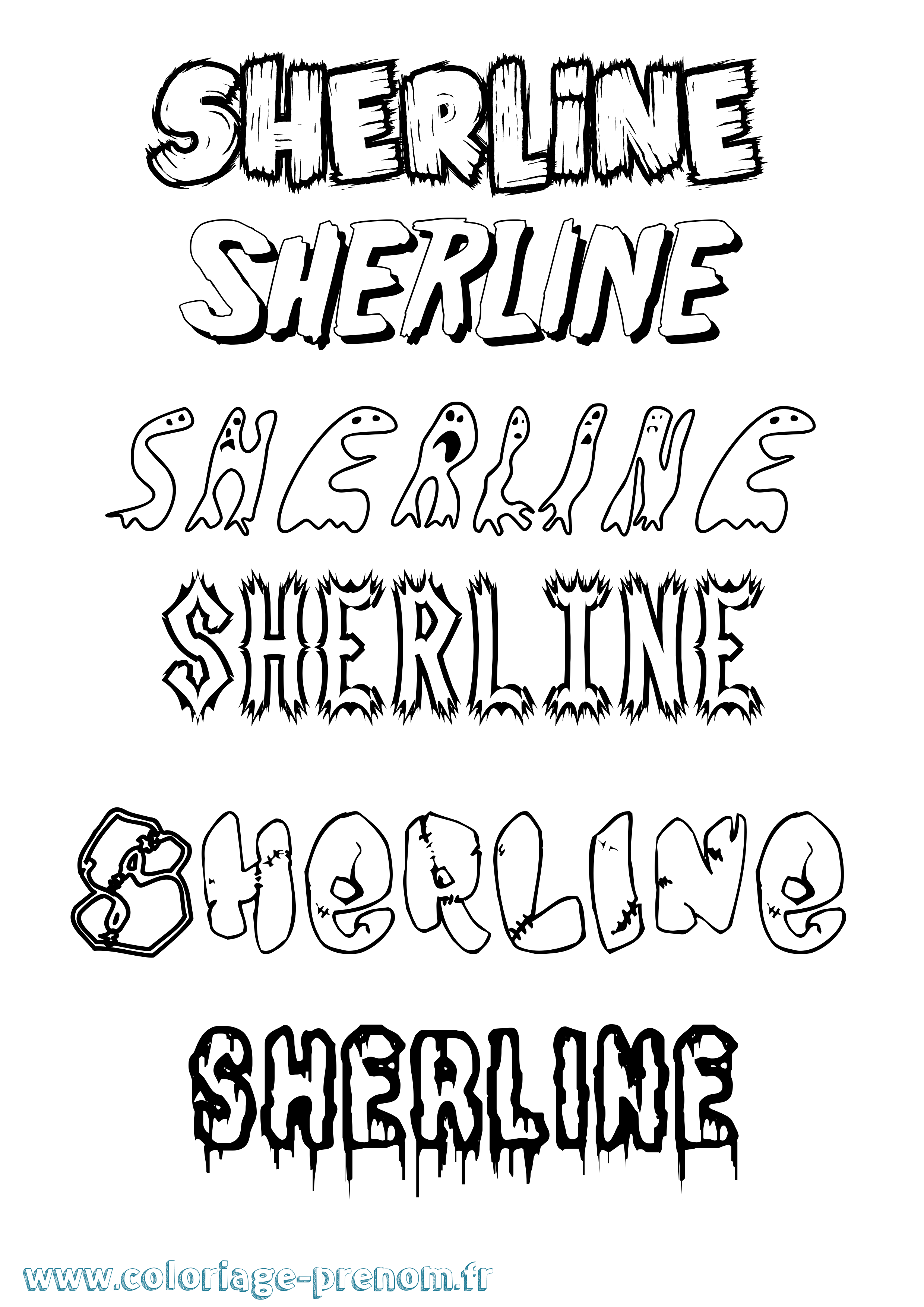 Coloriage Sherline Frisson Coloriage prénom Sherline Frisson