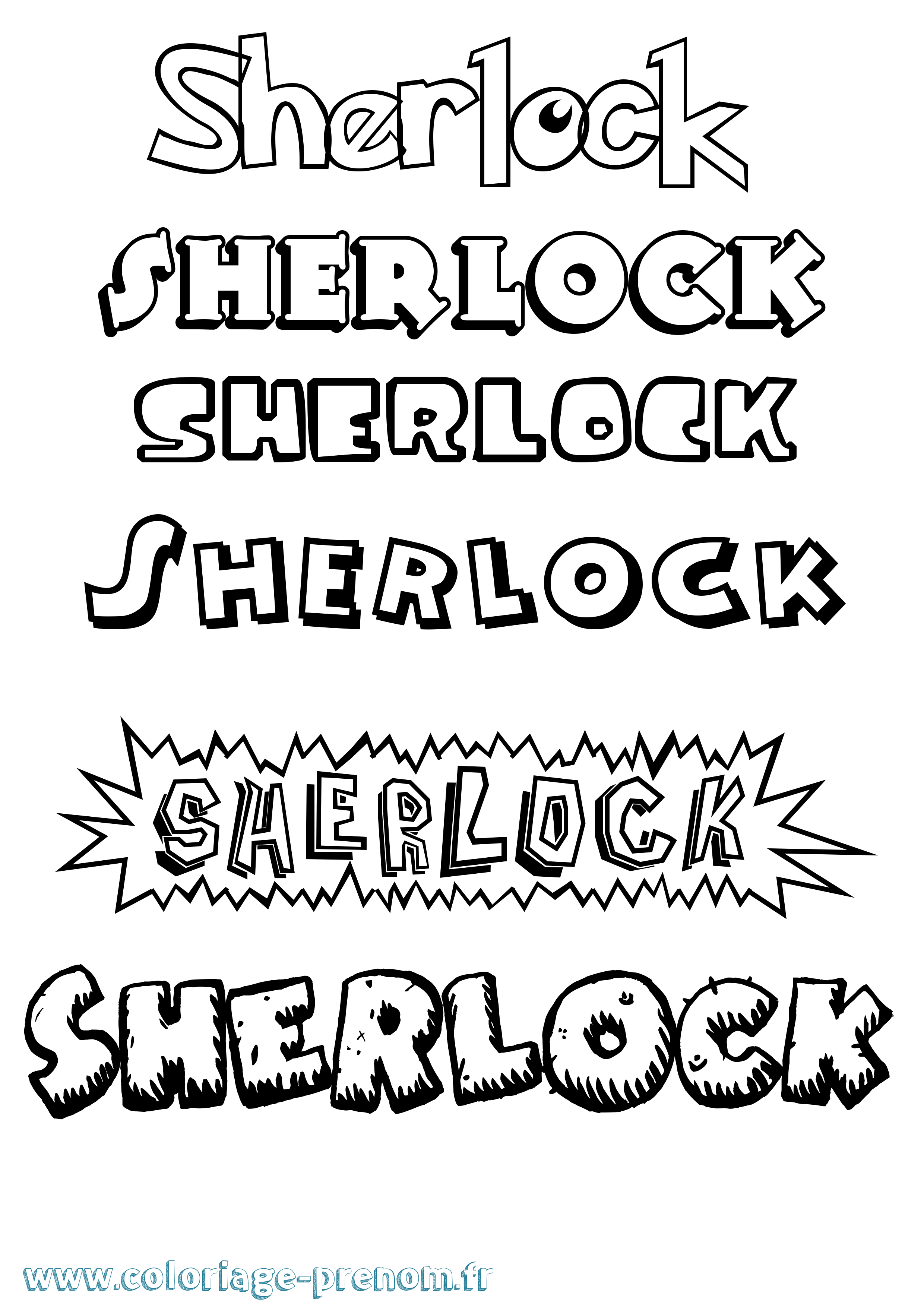 Coloriage Sherlock Dessin Animé Coloriage prénom Sherlock Dessin Animé