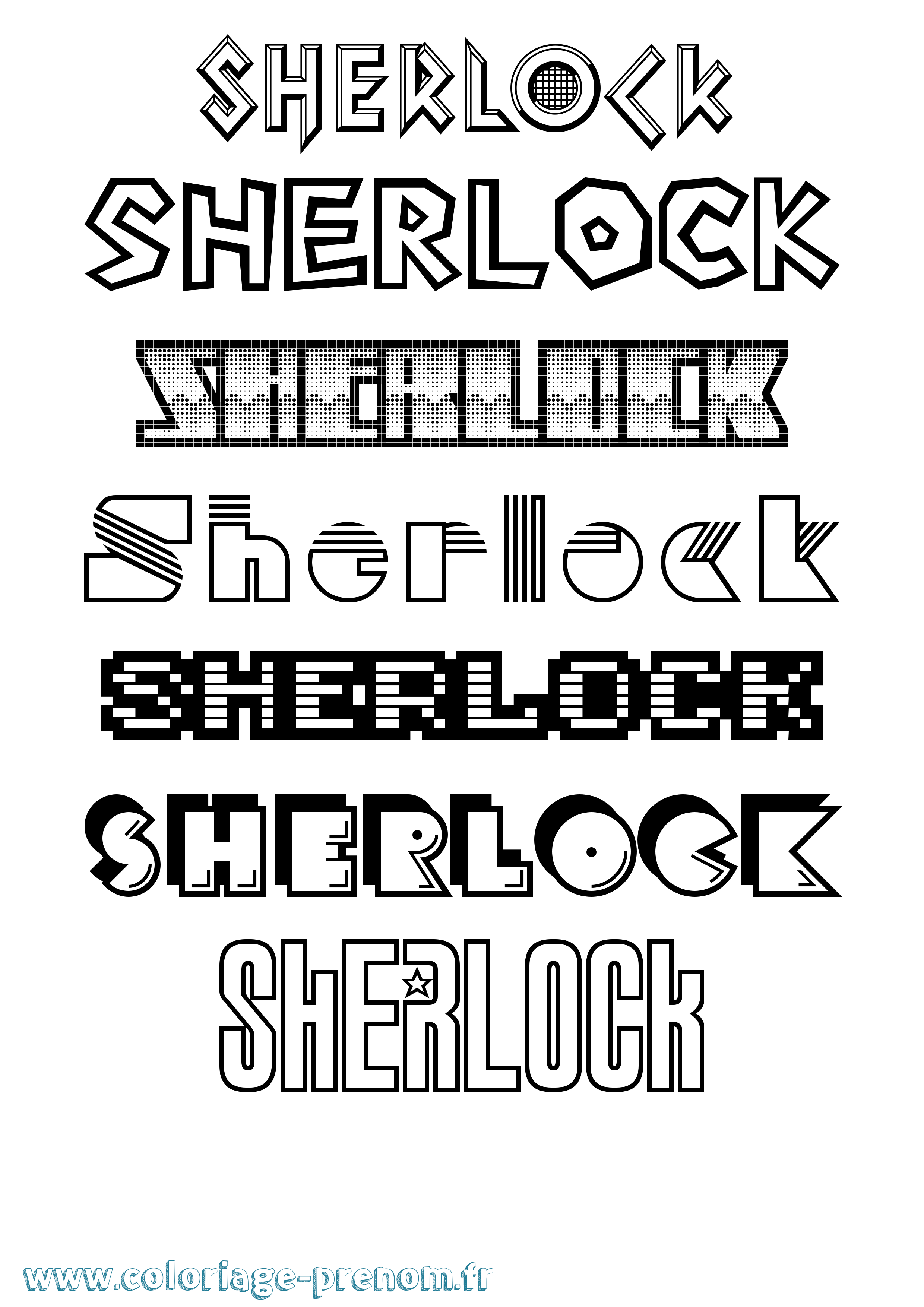Coloriage Sherlock Jeux Vidéos Coloriage prénom Sherlock Jeux Vidéos