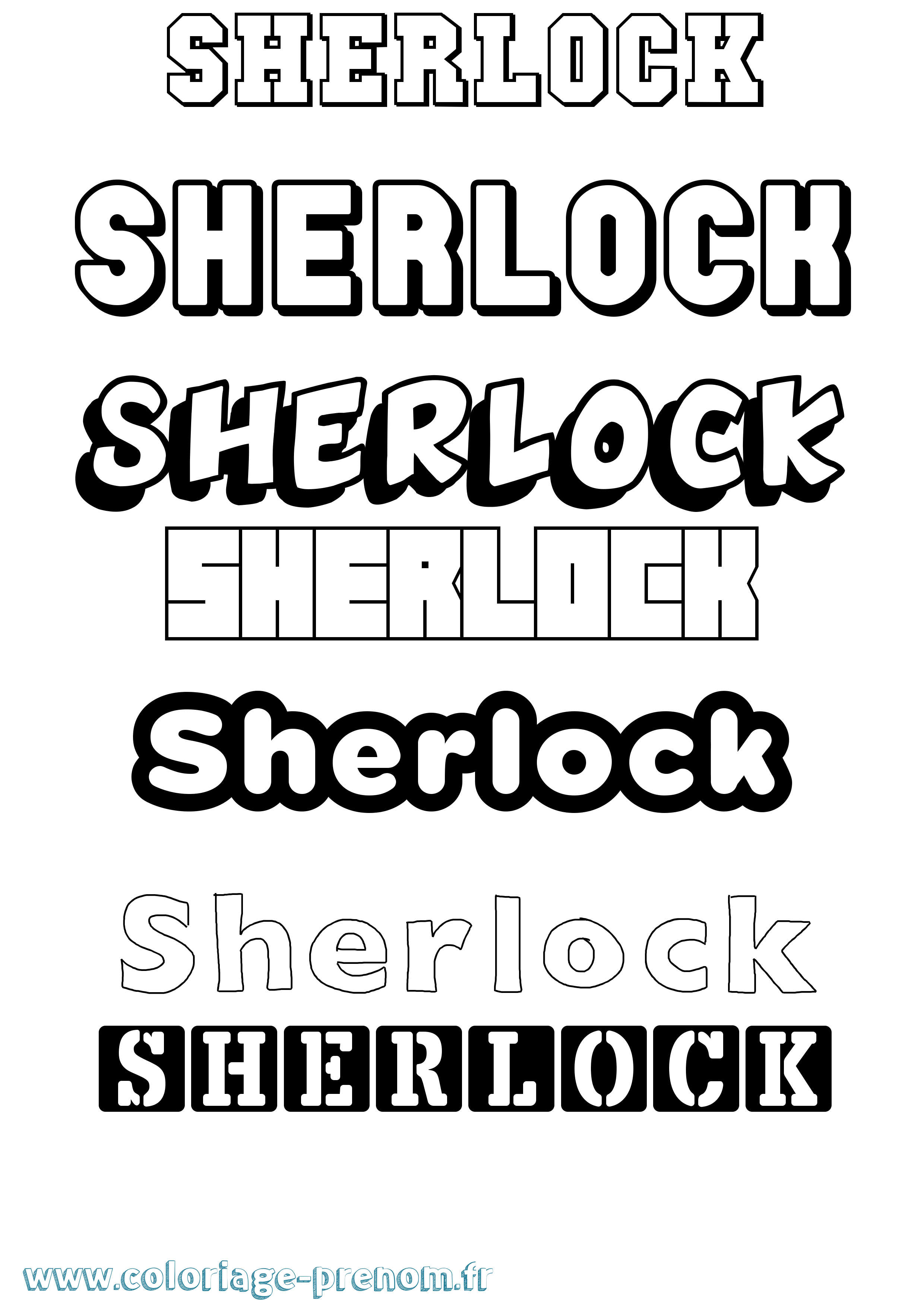 Coloriage Sherlock Simple Coloriage prénom Sherlock Simple