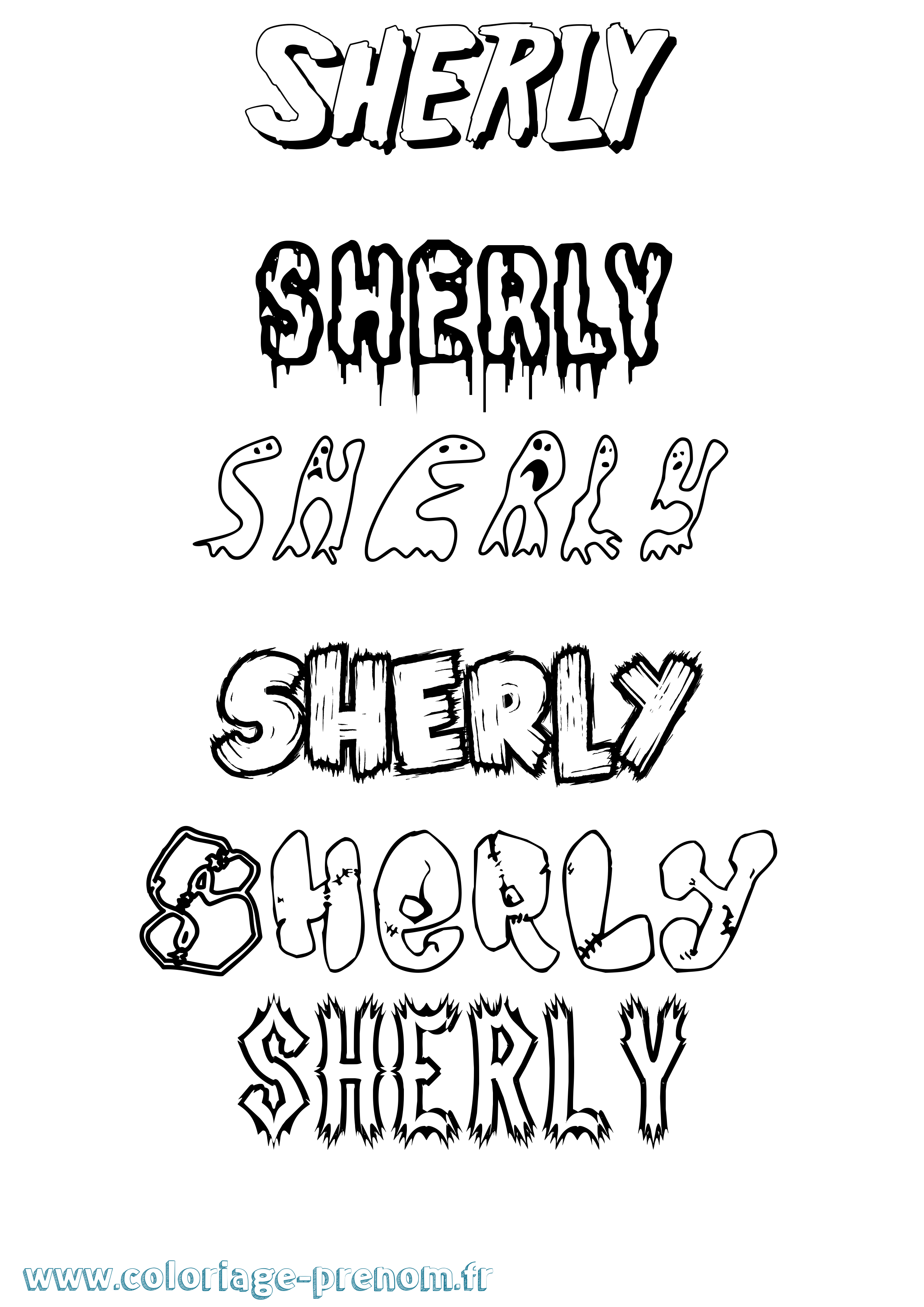 Coloriage Sherly Frisson Coloriage prénom Sherly Frisson