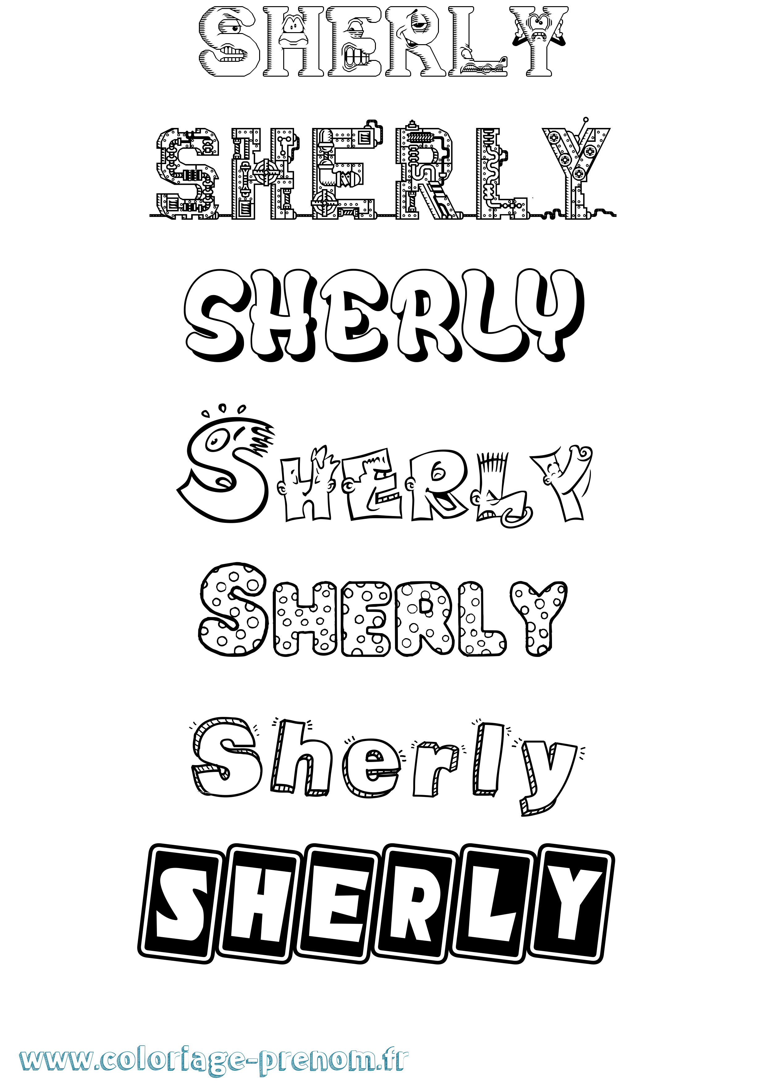 Coloriage Sherly Fun Coloriage prénom Sherly Fun