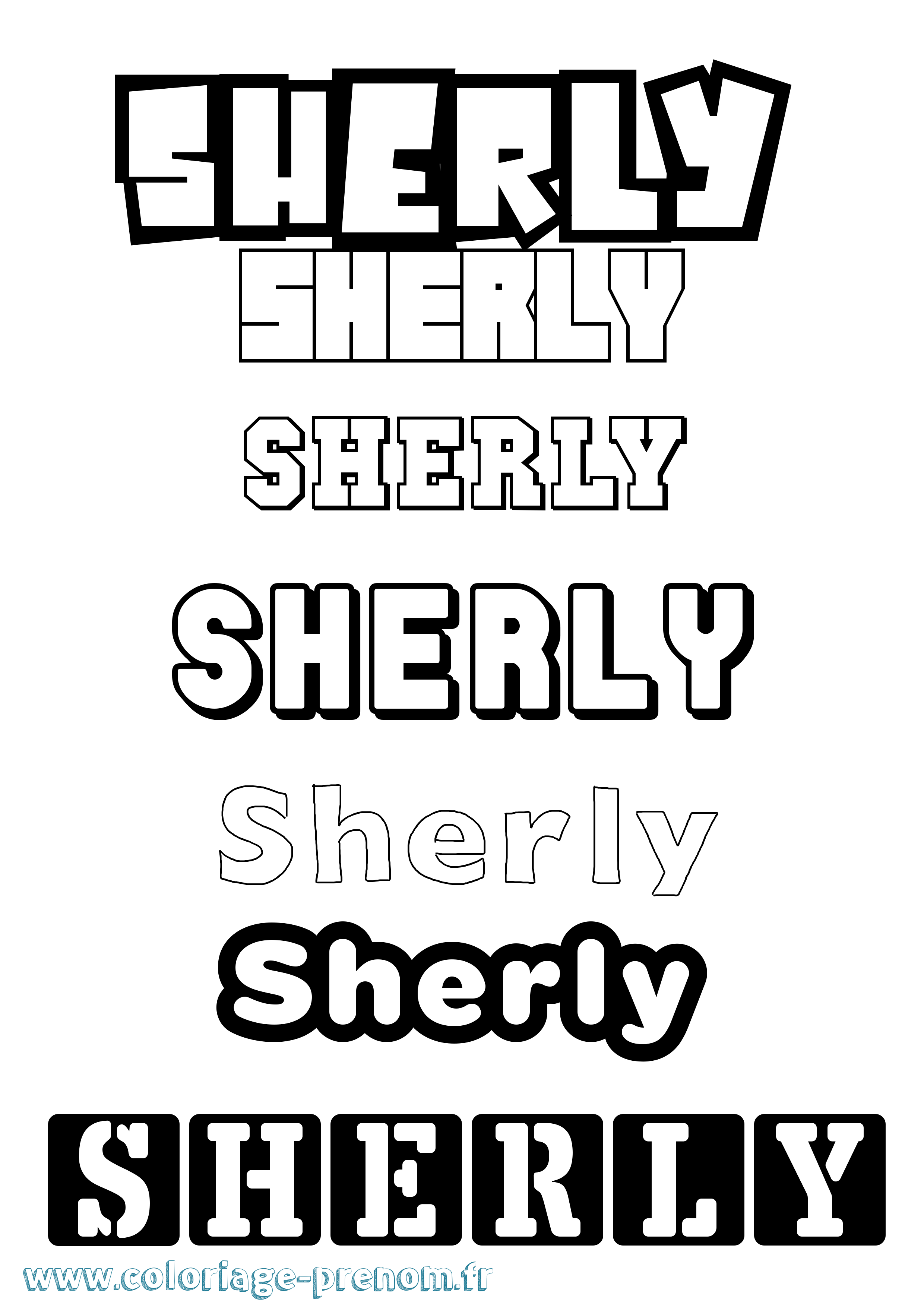 Coloriage Sherly Simple Coloriage prénom Sherly Simple