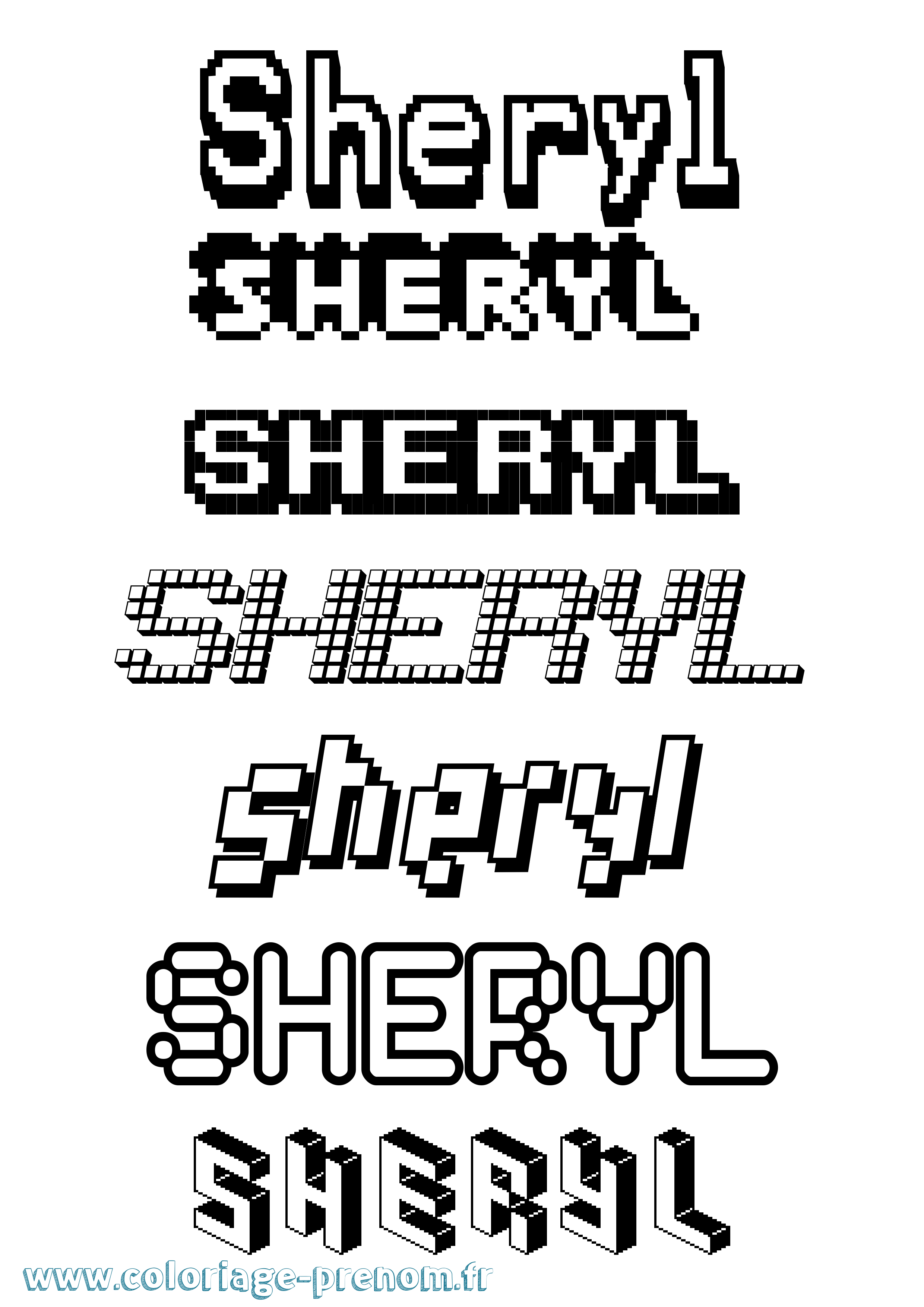 Coloriage Sheryl Pixel Coloriage prénom Sheryl Pixel