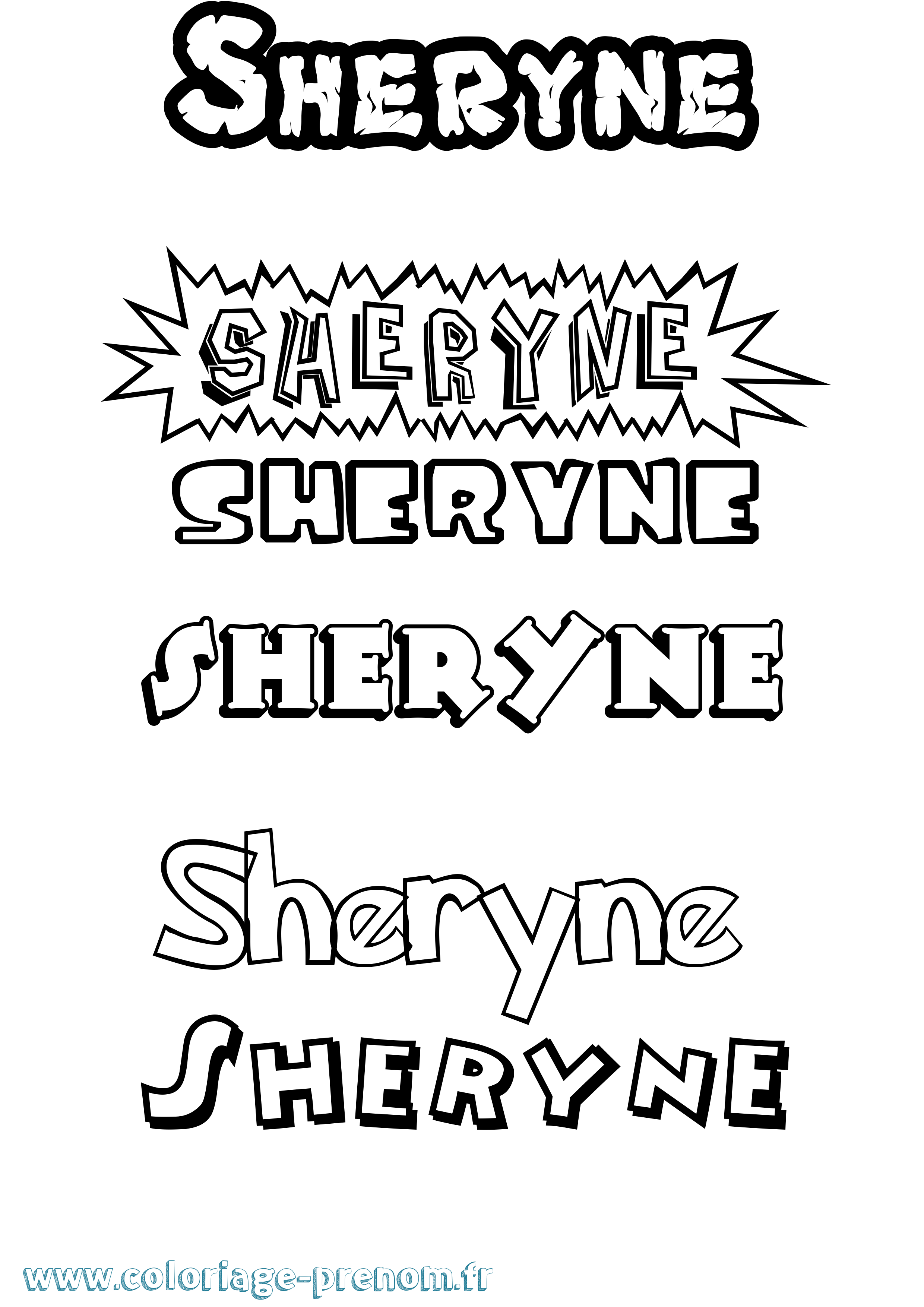 Coloriage Sheryne Dessin Animé Coloriage prénom Sheryne Dessin Animé