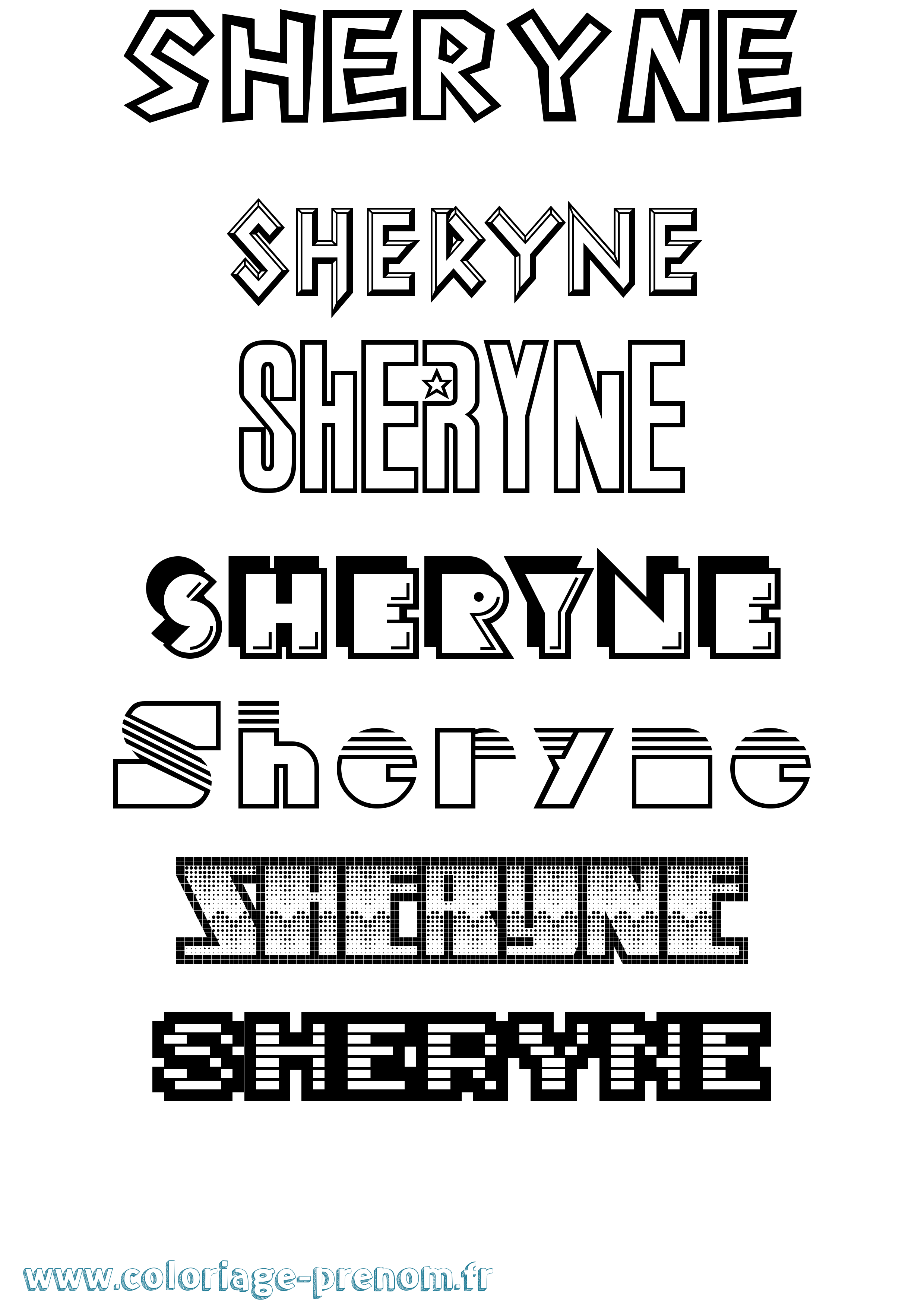 Coloriage Sheryne Jeux Vidéos Coloriage prénom Sheryne Jeux Vidéos