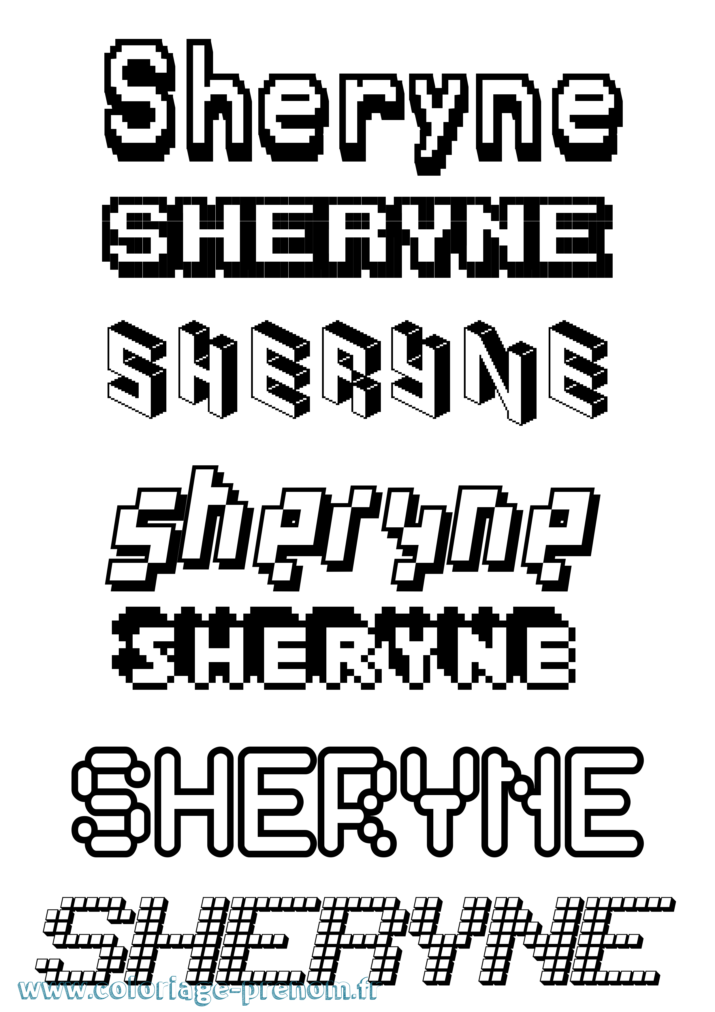 Coloriage Sheryne Pixel Coloriage prénom Sheryne Pixel
