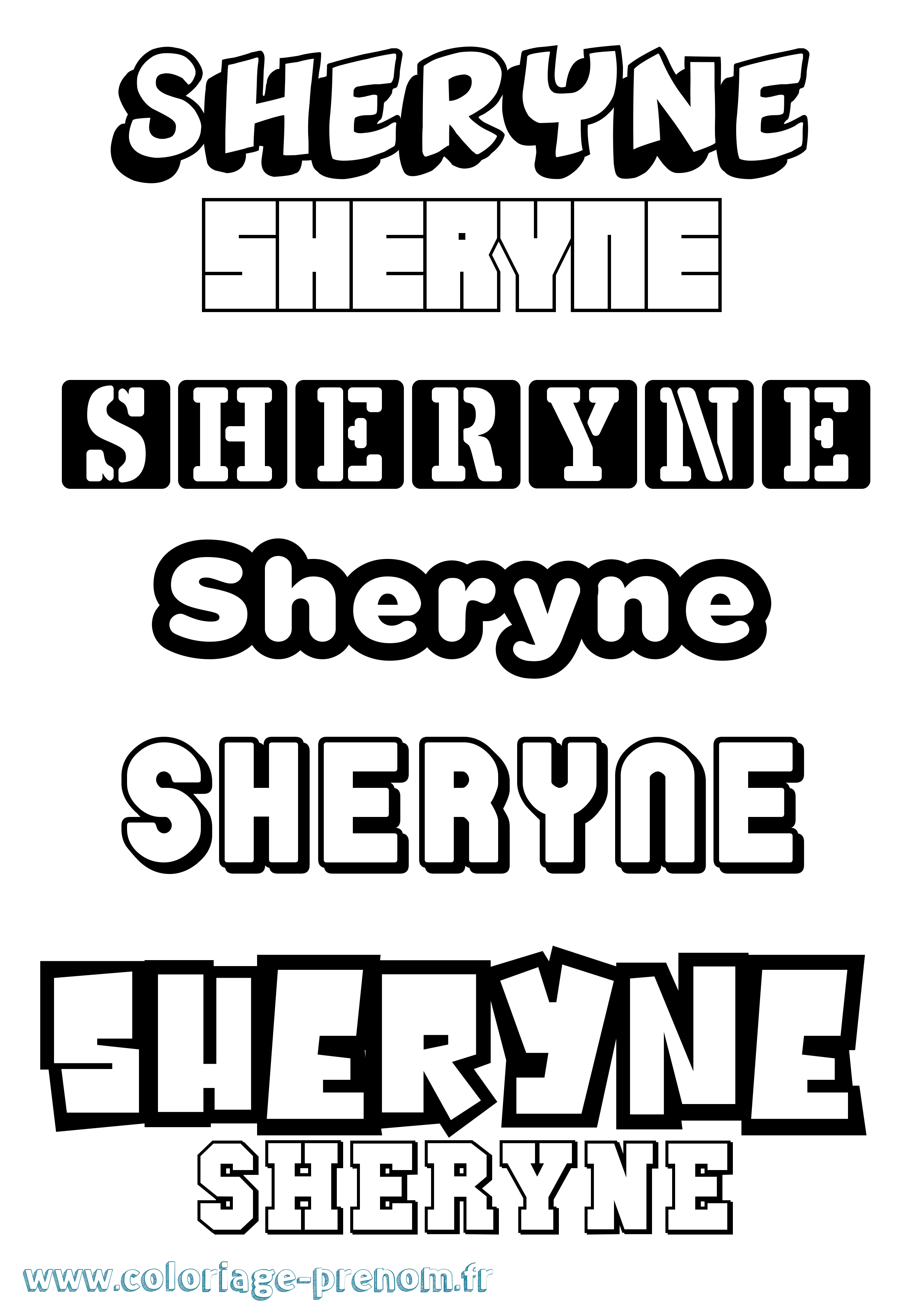 Coloriage Sheryne Simple Coloriage prénom Sheryne Simple