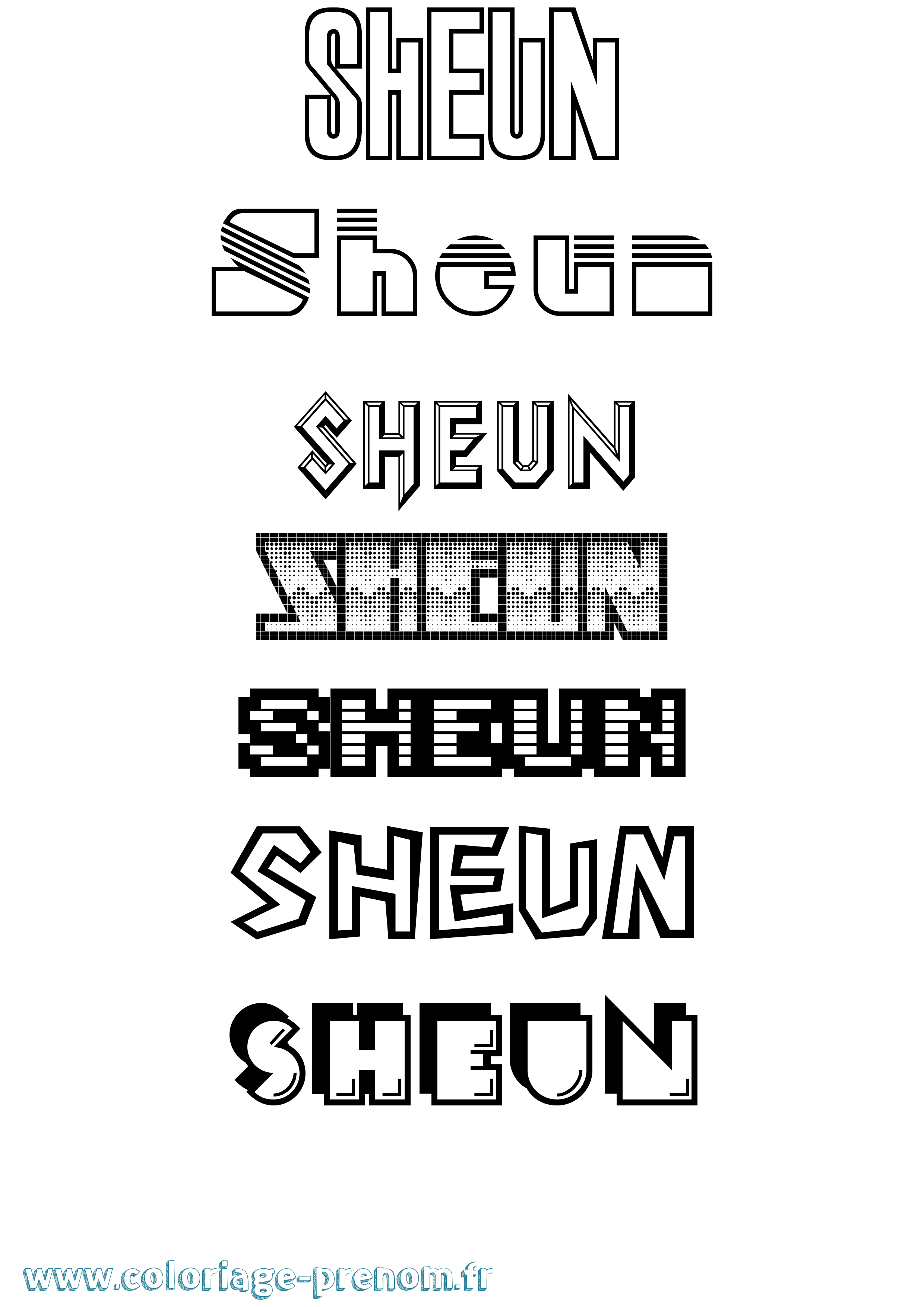 Coloriage Sheun Jeux Vidéos Coloriage prénom Sheun Jeux Vidéos