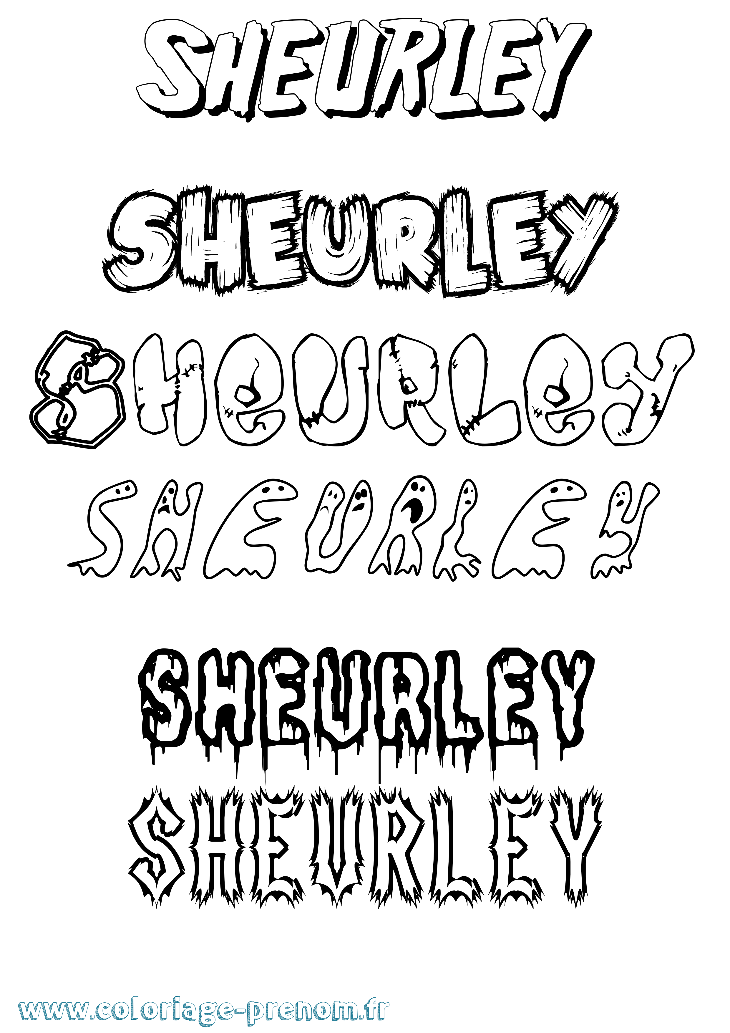 Coloriage Sheurley Frisson Coloriage prénom Sheurley Frisson