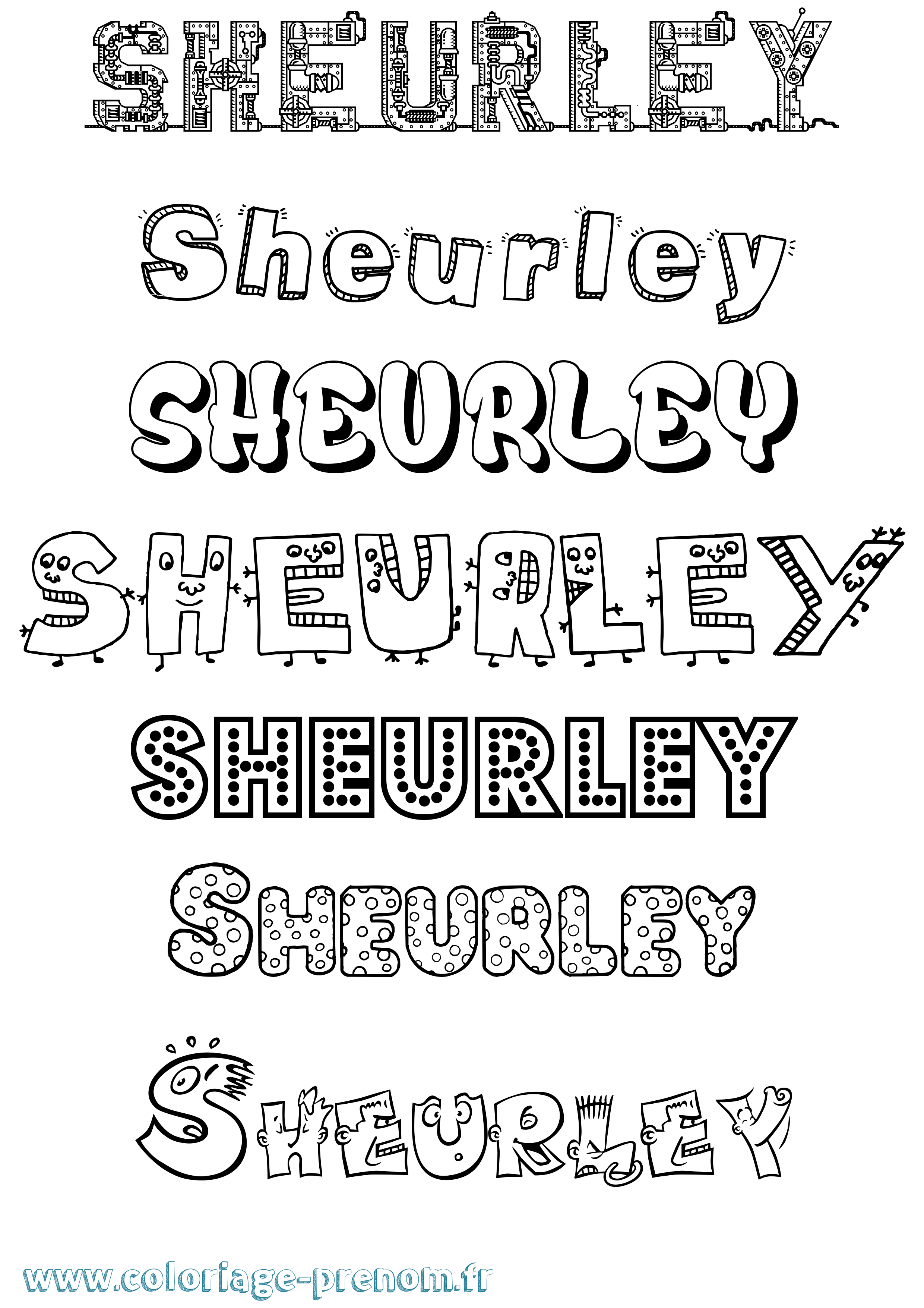 Coloriage Sheurley Fun Coloriage prénom Sheurley Fun