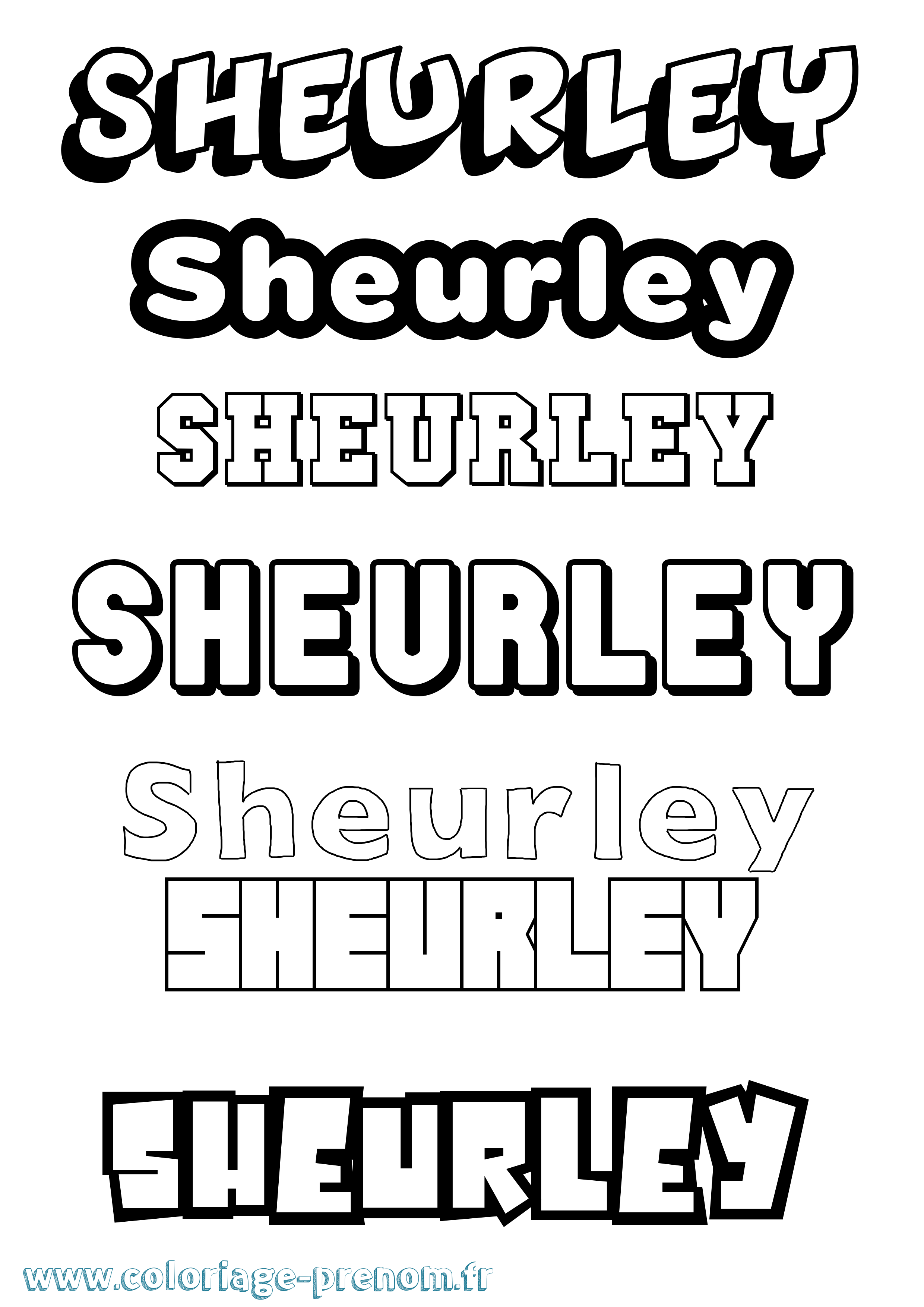 Coloriage Sheurley Simple Coloriage prénom Sheurley Simple