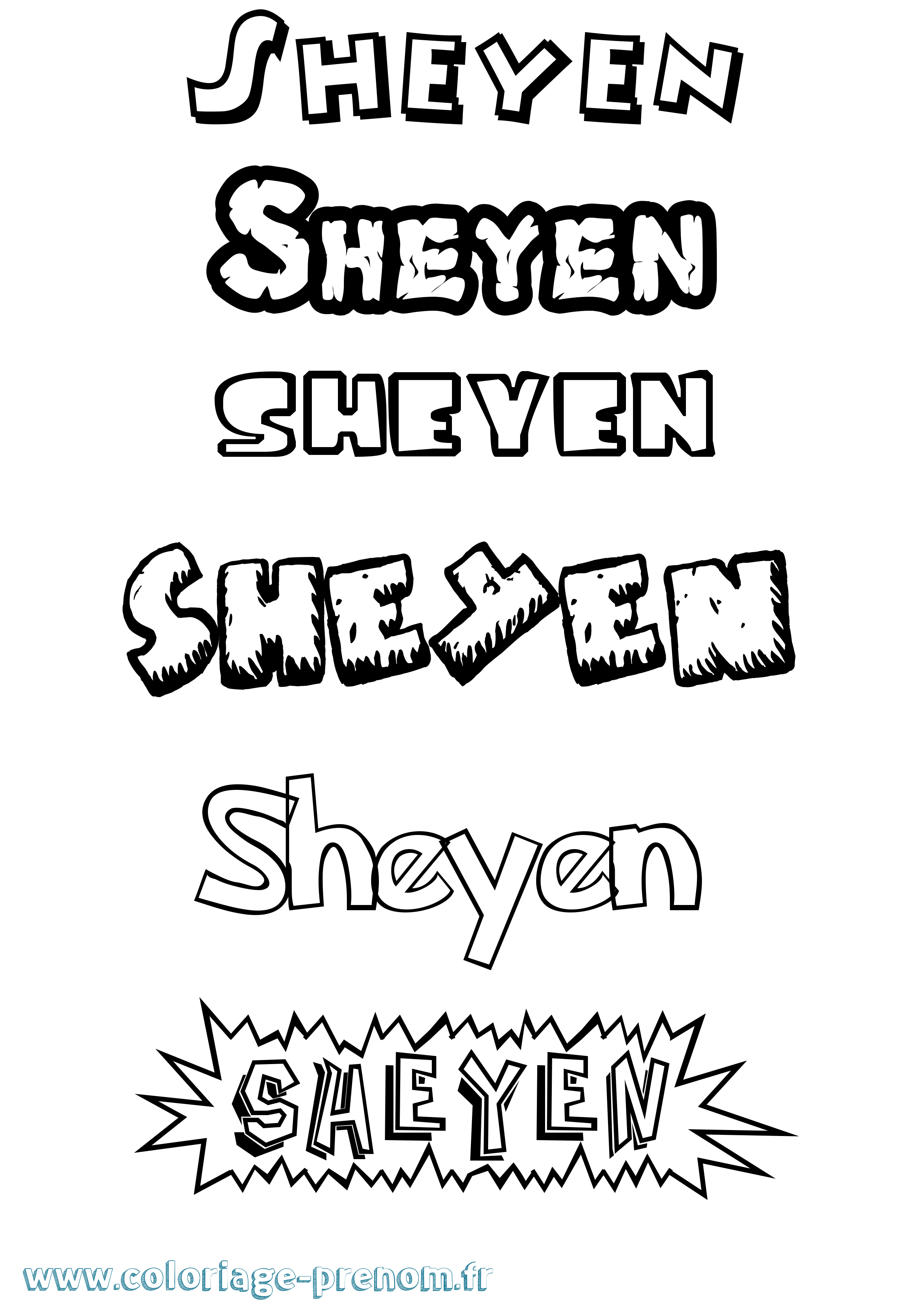 Coloriage Sheyen Dessin Animé Coloriage prénom Sheyen Dessin Animé