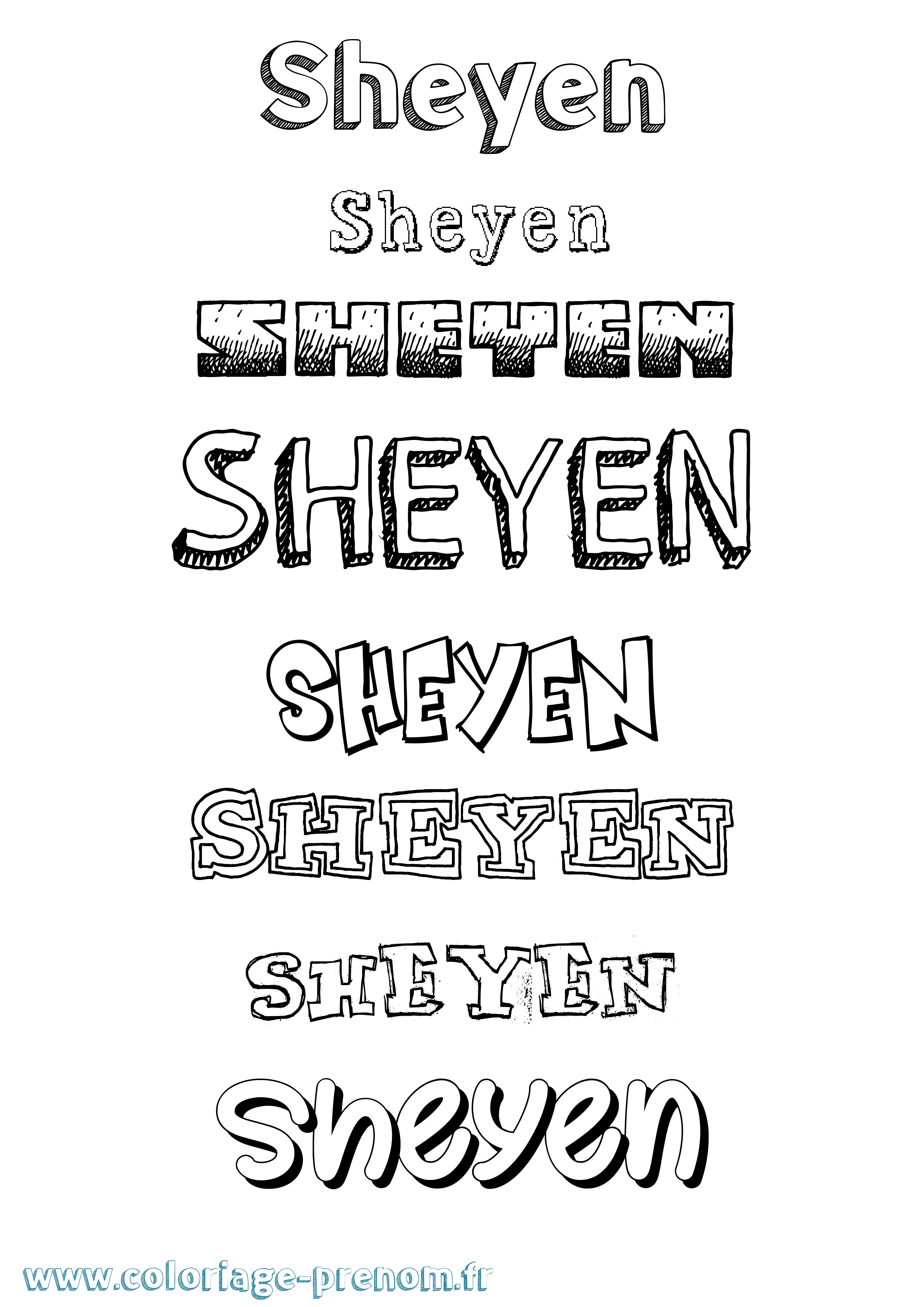 Coloriage Sheyen Dessiné Coloriage prénom Sheyen Dessiné