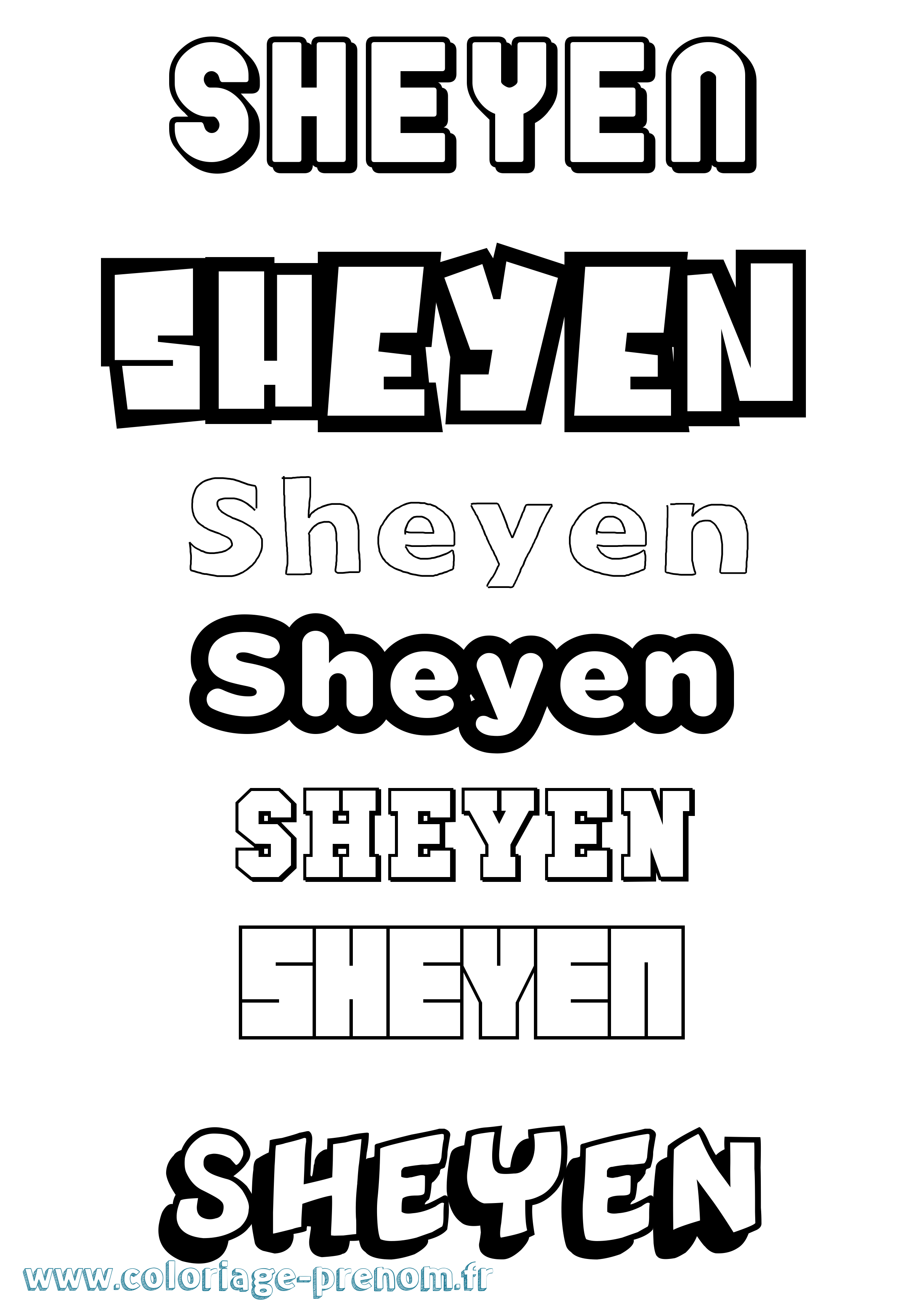 Coloriage Sheyen Simple Coloriage prénom Sheyen Simple