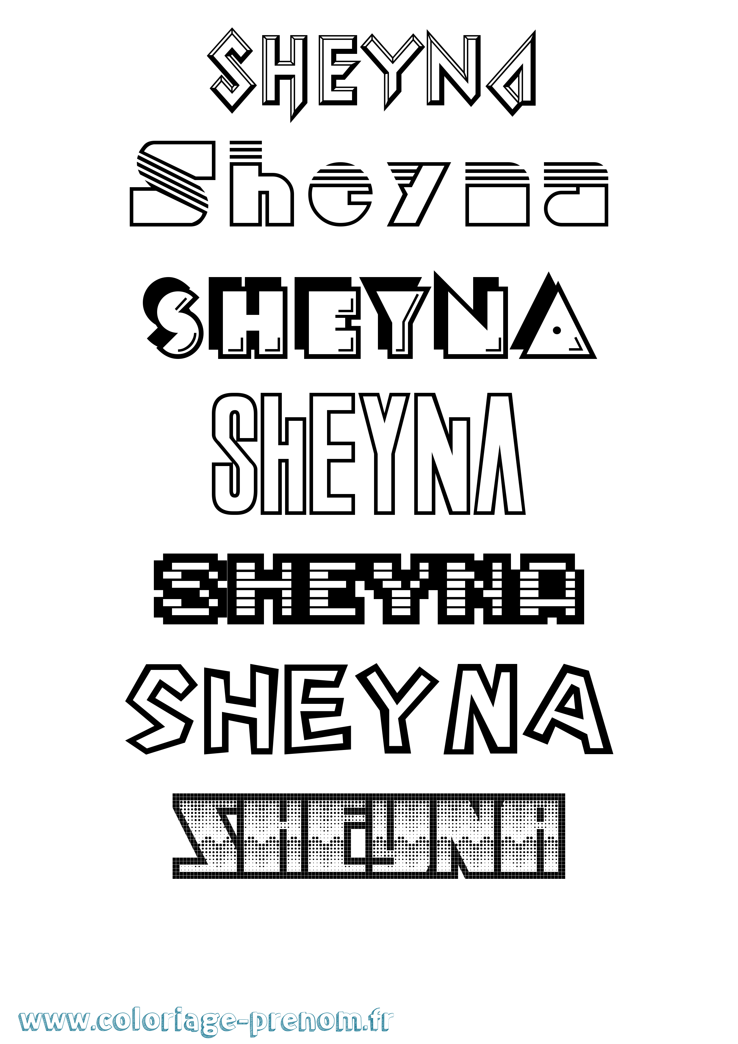 Coloriage Sheyna Jeux Vidéos Coloriage prénom Sheyna Jeux Vidéos
