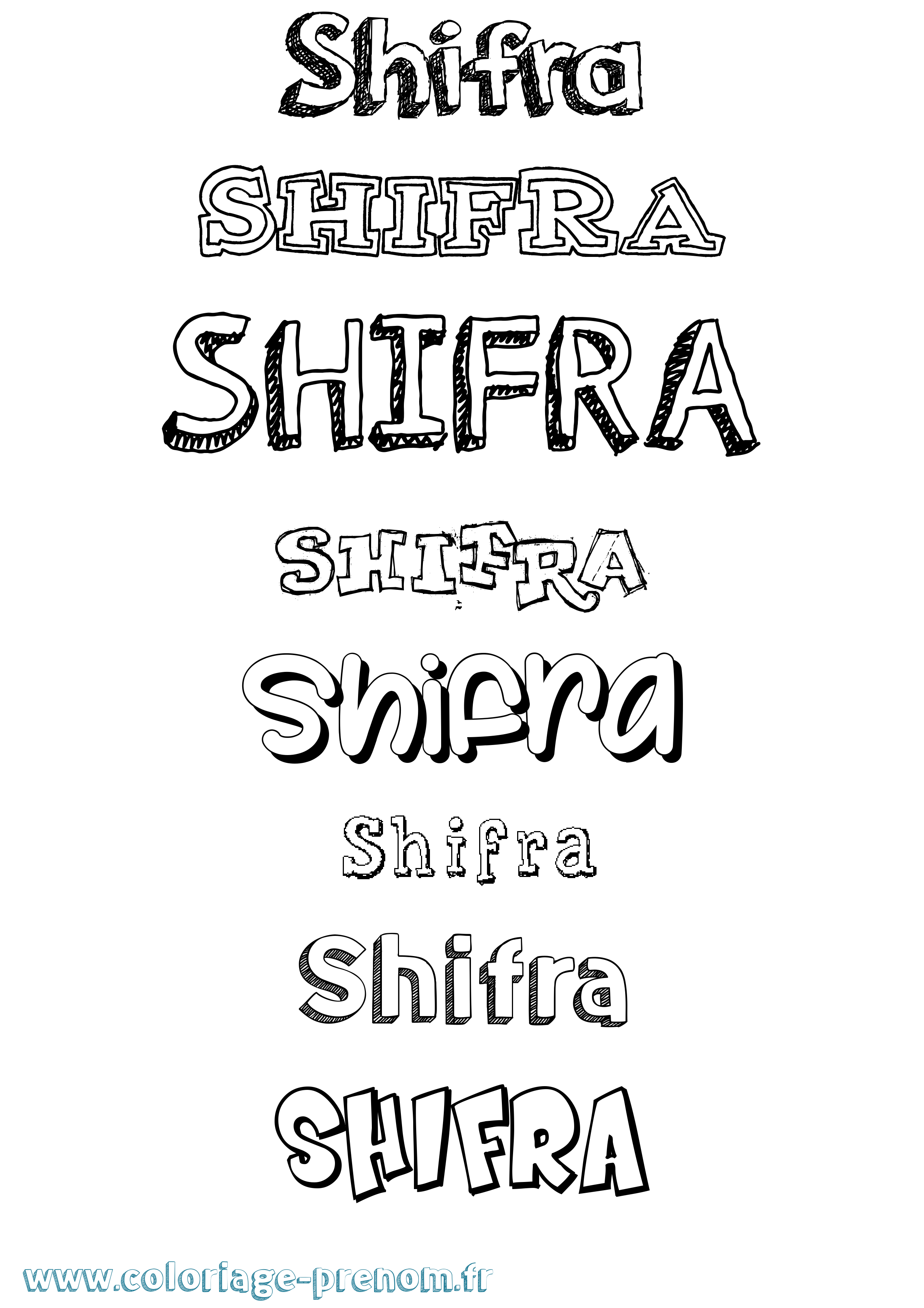 Coloriage Shifra Dessiné Coloriage prénom Shifra Dessiné