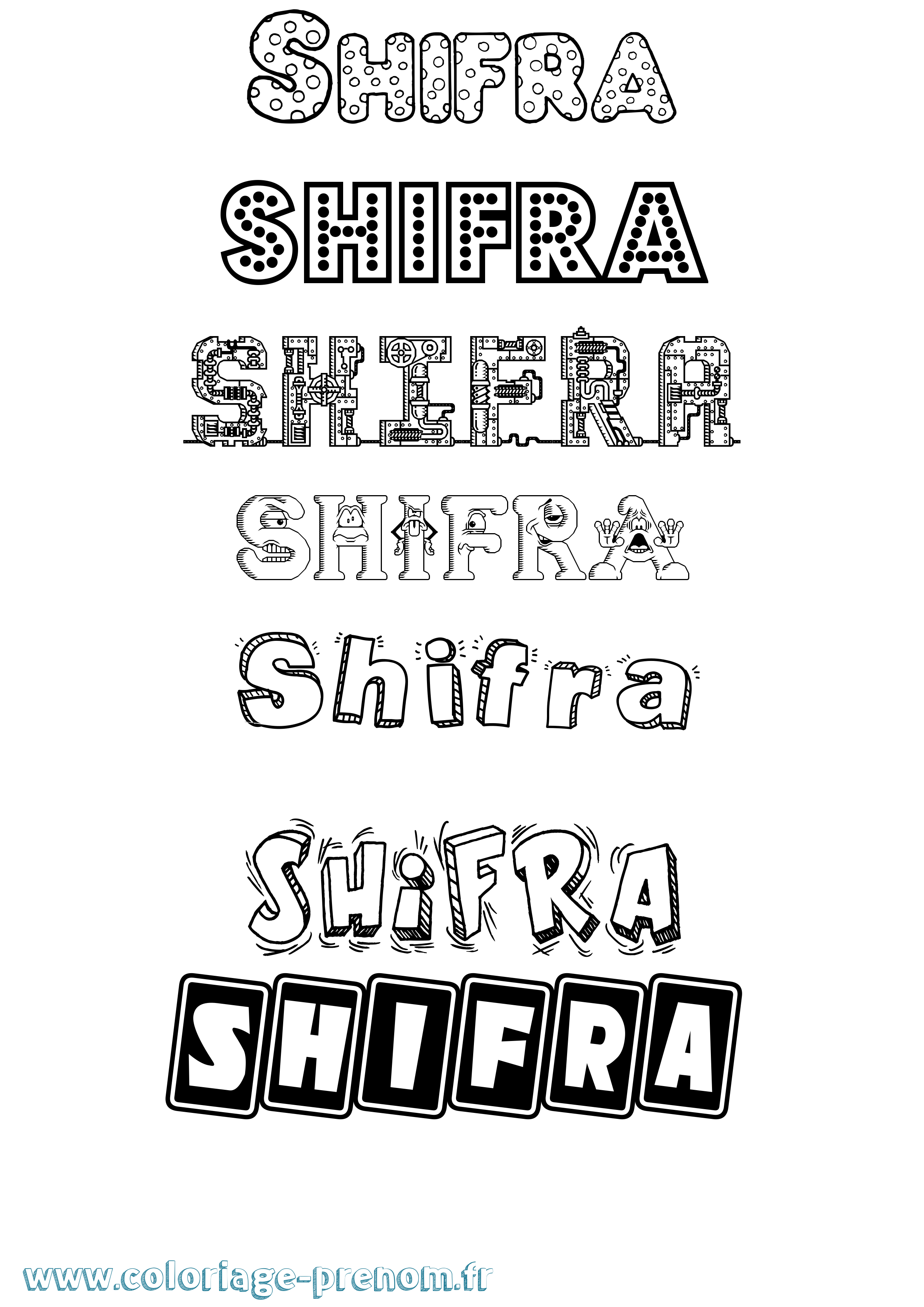 Coloriage Shifra Fun Coloriage prénom Shifra Fun