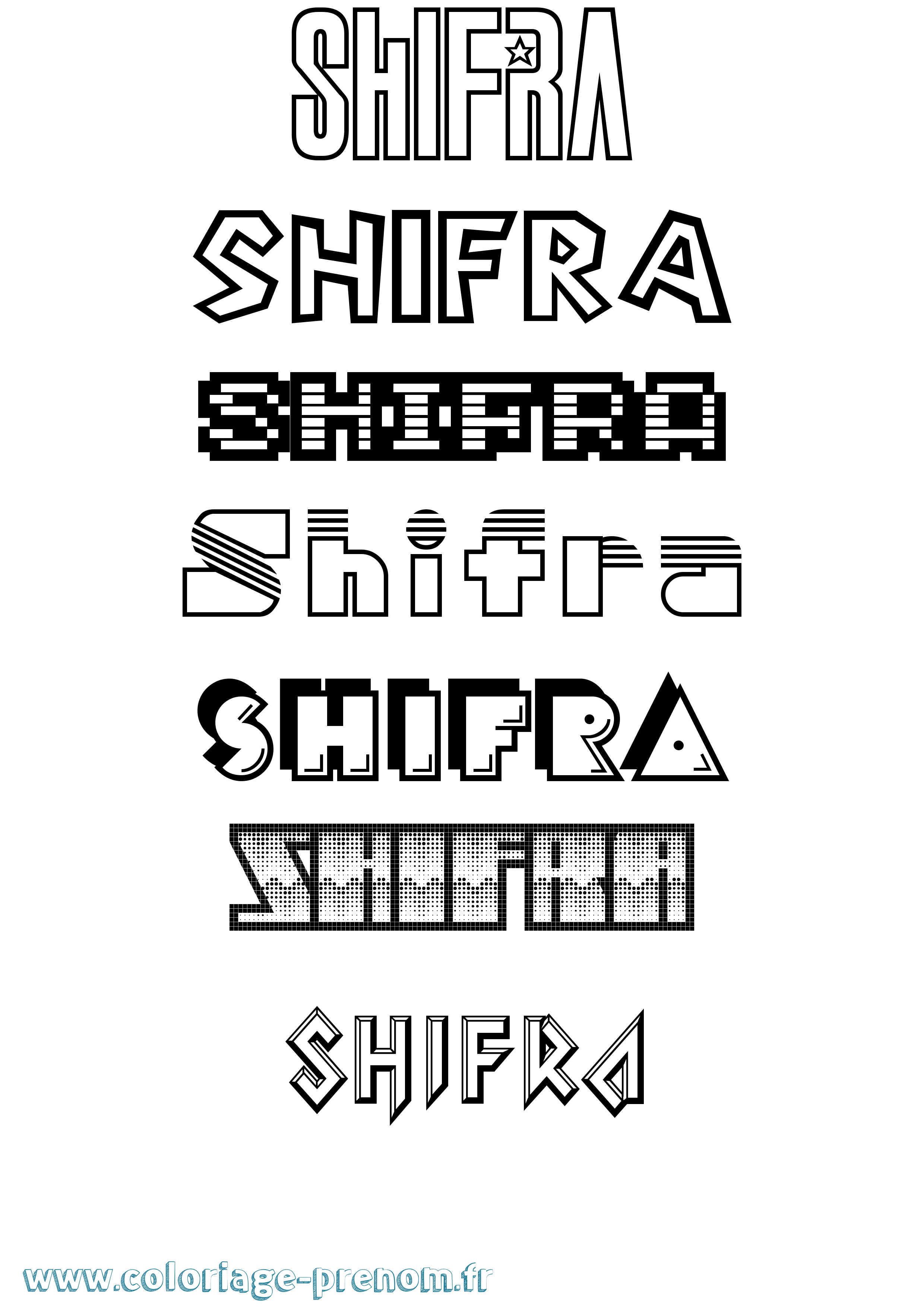 Coloriage Shifra Jeux Vidéos Coloriage prénom Shifra Jeux Vidéos