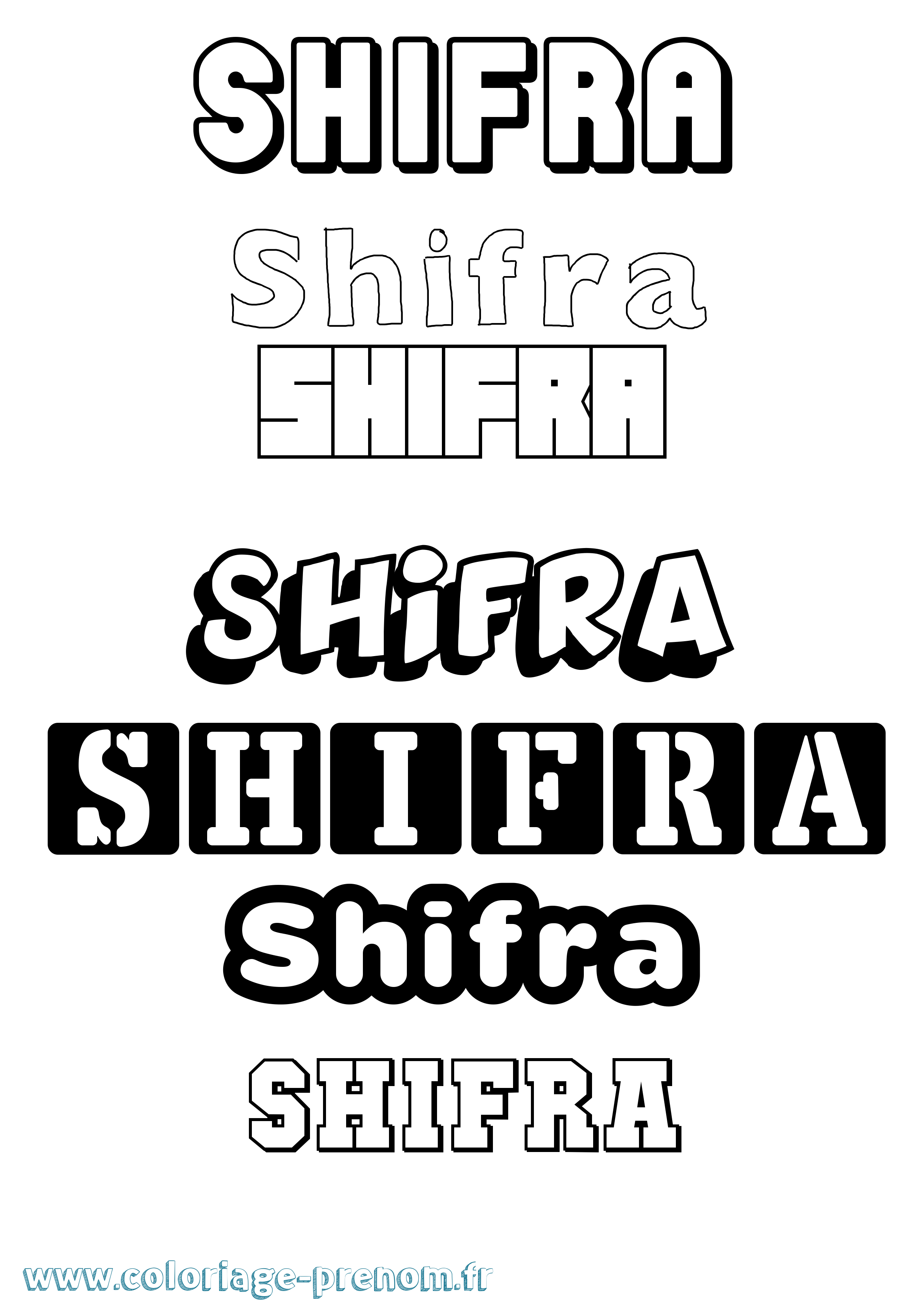 Coloriage Shifra Simple Coloriage prénom Shifra Simple