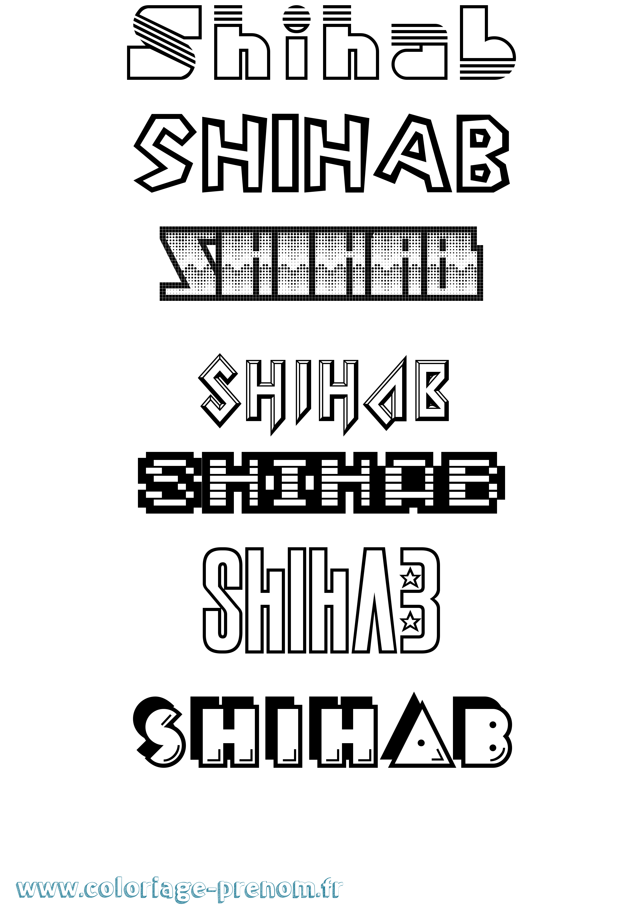 Coloriage Shihab Jeux Vidéos Coloriage prénom Shihab Jeux Vidéos