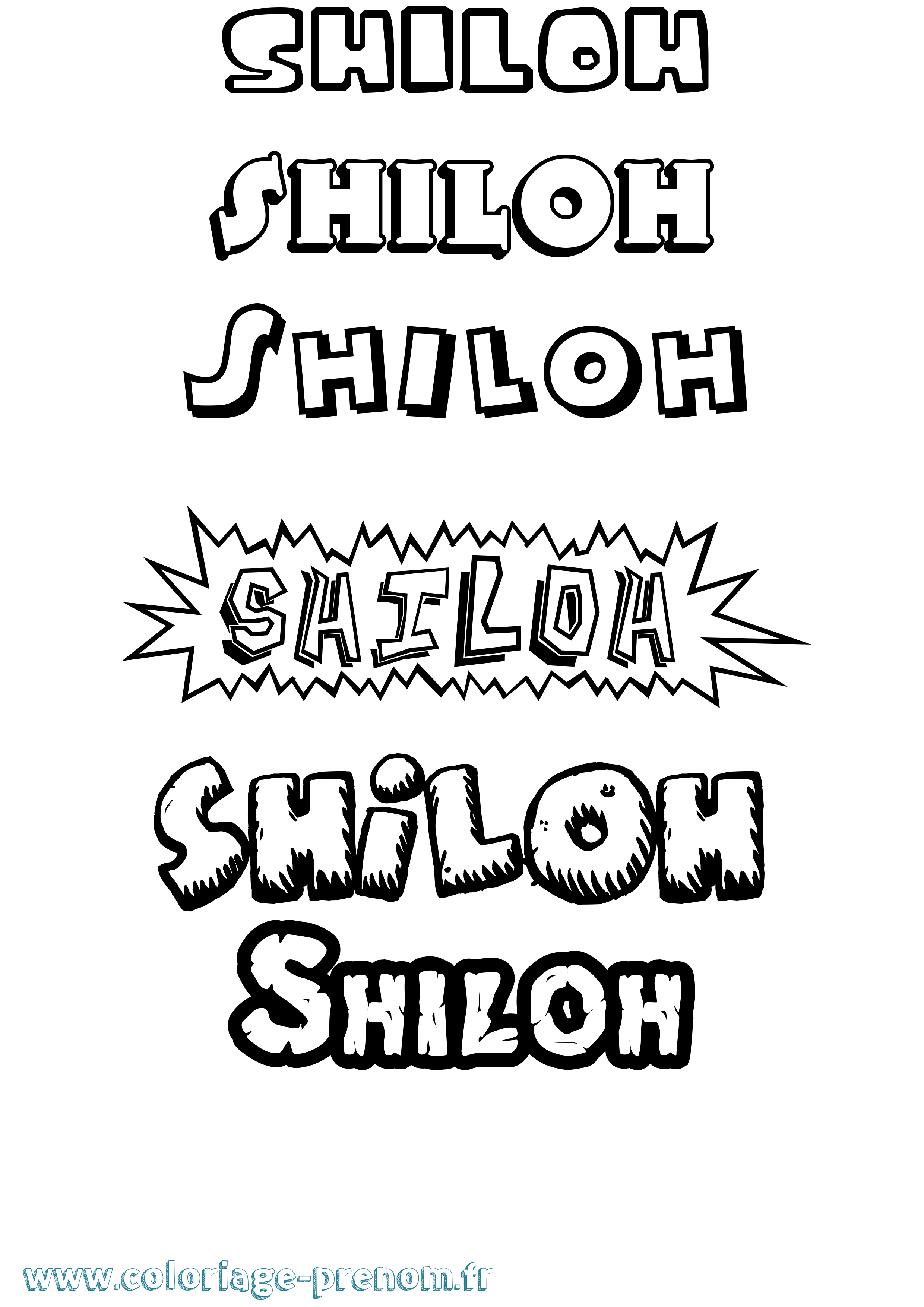 Coloriage Shiloh Dessin Animé Coloriage prénom Shiloh Dessin Animé