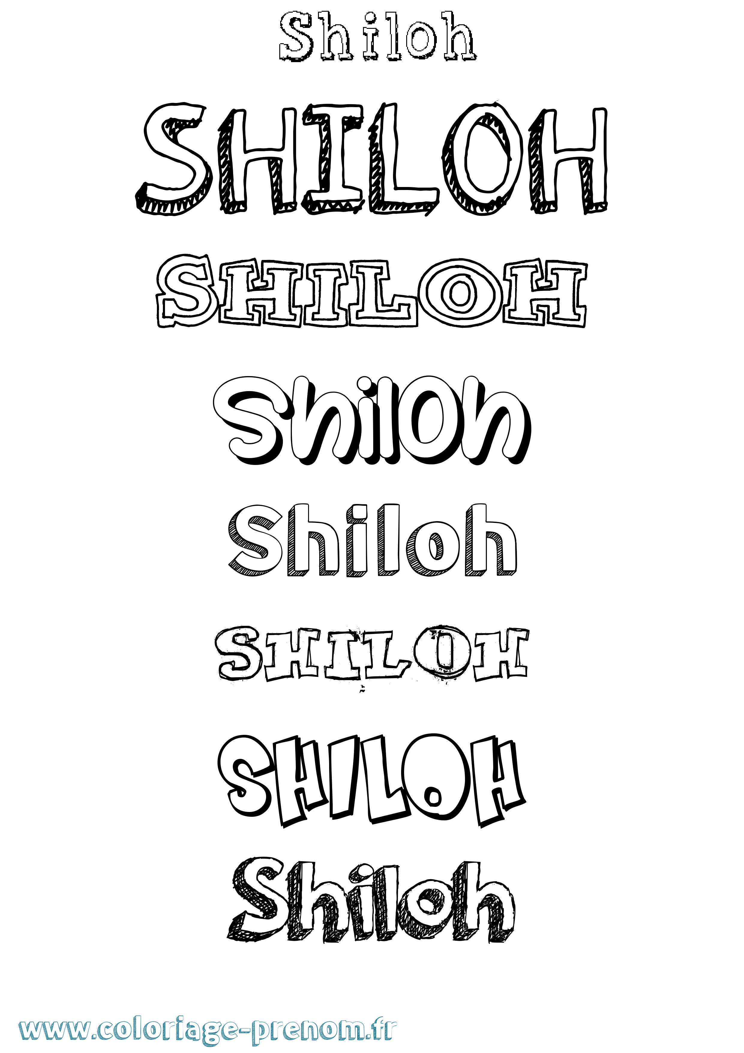 Coloriage Shiloh Dessiné Coloriage prénom Shiloh Dessiné