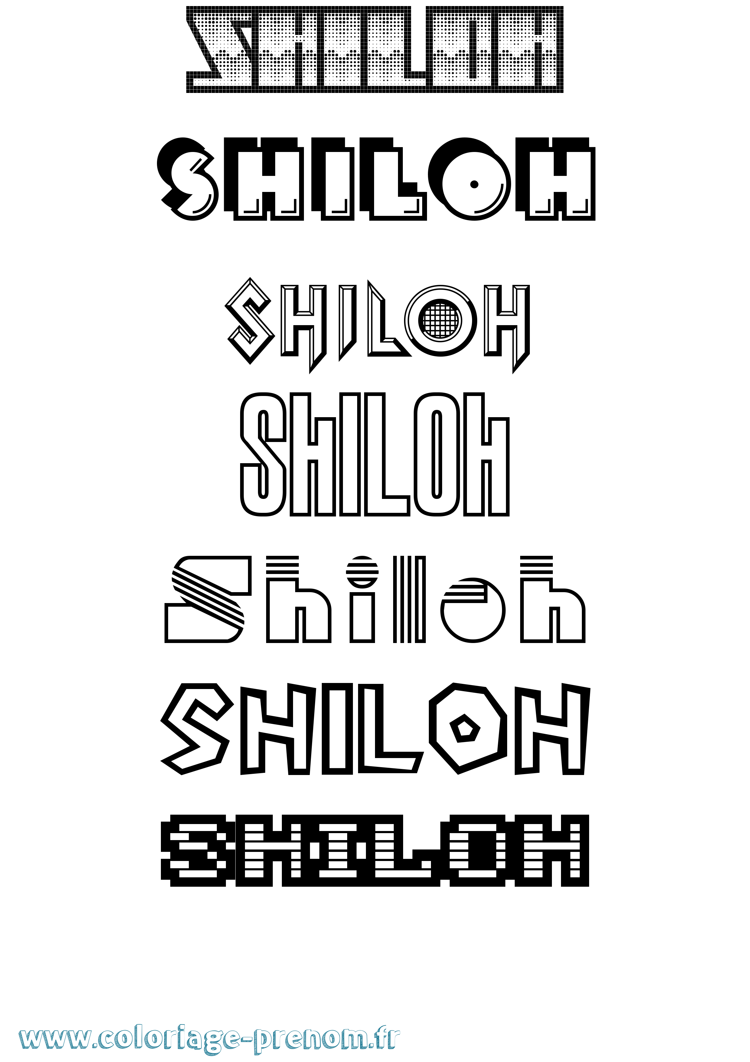 Coloriage Shiloh Jeux Vidéos Coloriage prénom Shiloh Jeux Vidéos
