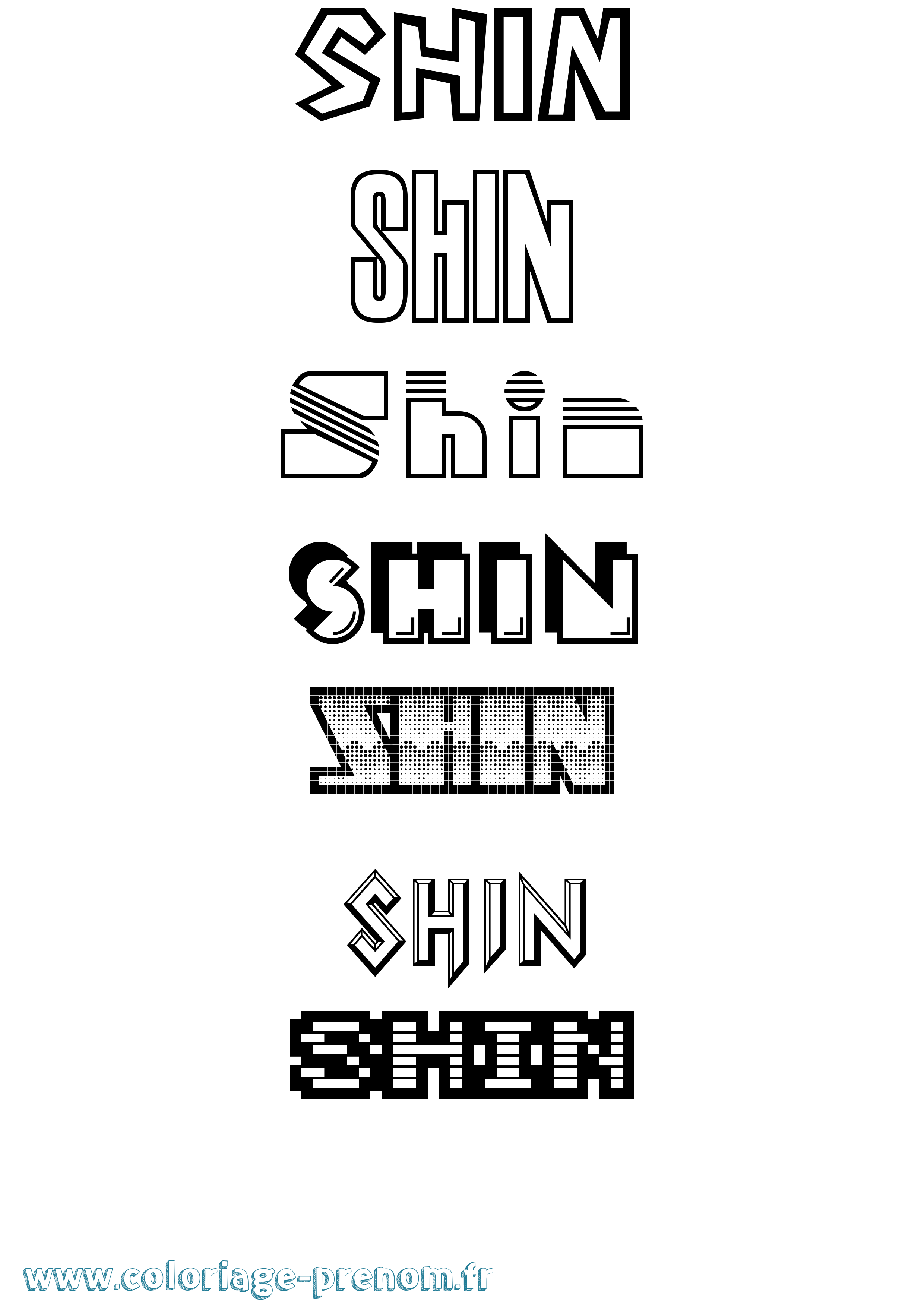 Coloriage Shin Jeux Vidéos Coloriage prénom Shin Jeux Vidéos