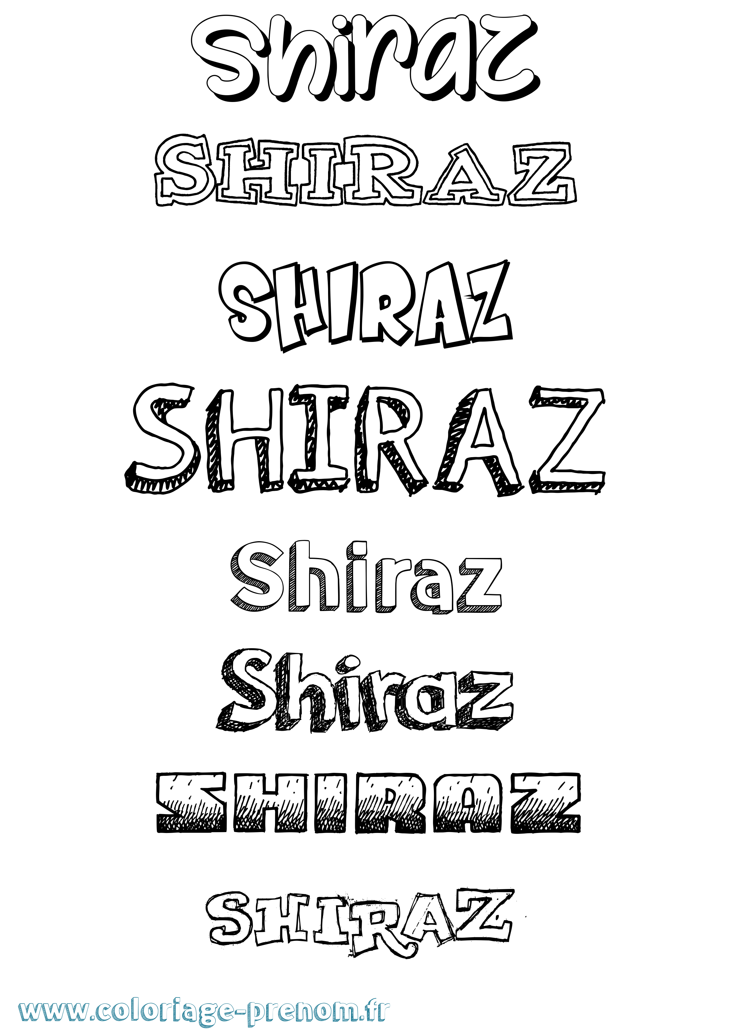 Coloriage Shiraz Dessiné Coloriage prénom Shiraz Dessiné