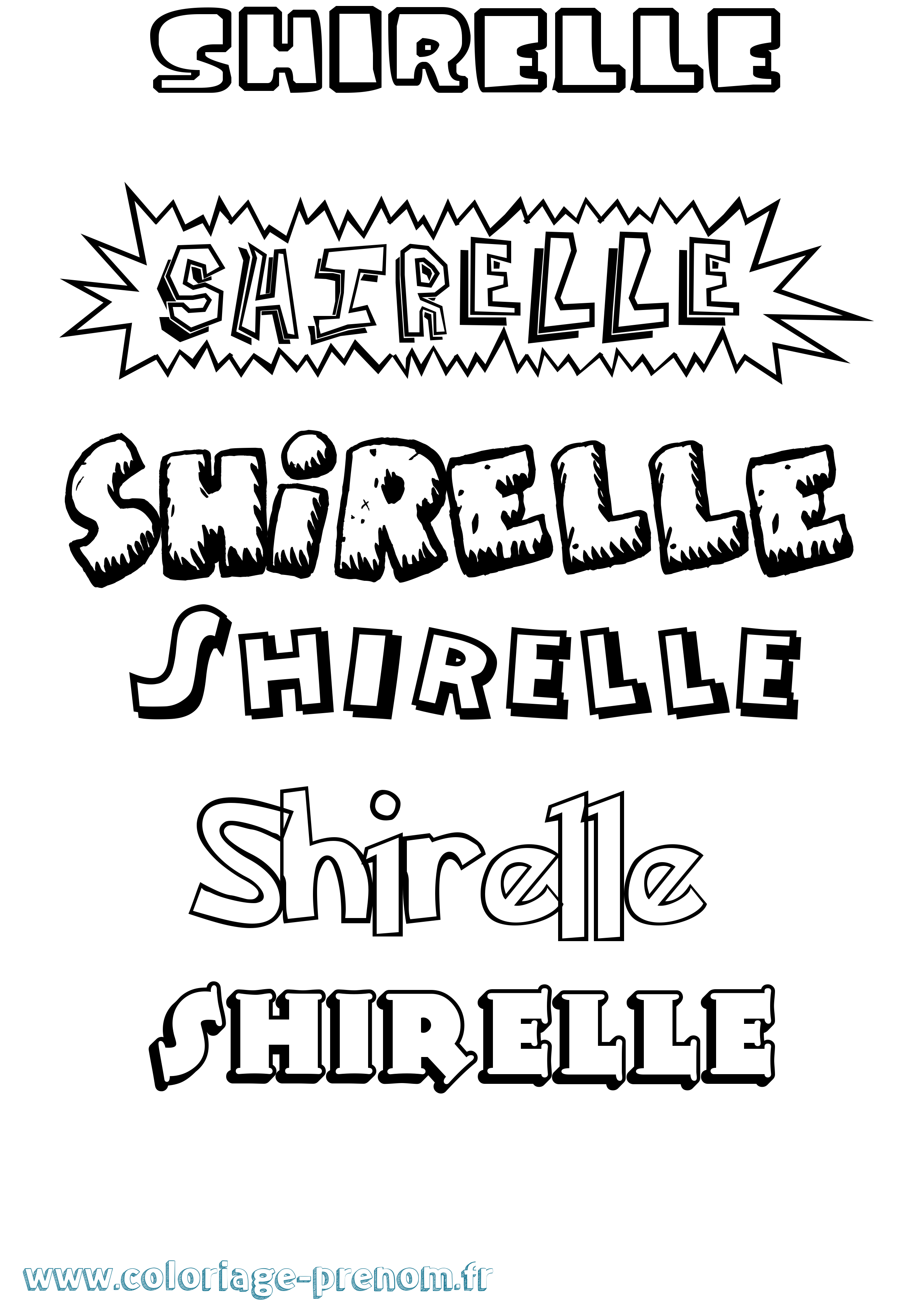 Coloriage Shirelle Dessin Animé Coloriage prénom Shirelle Dessin Animé