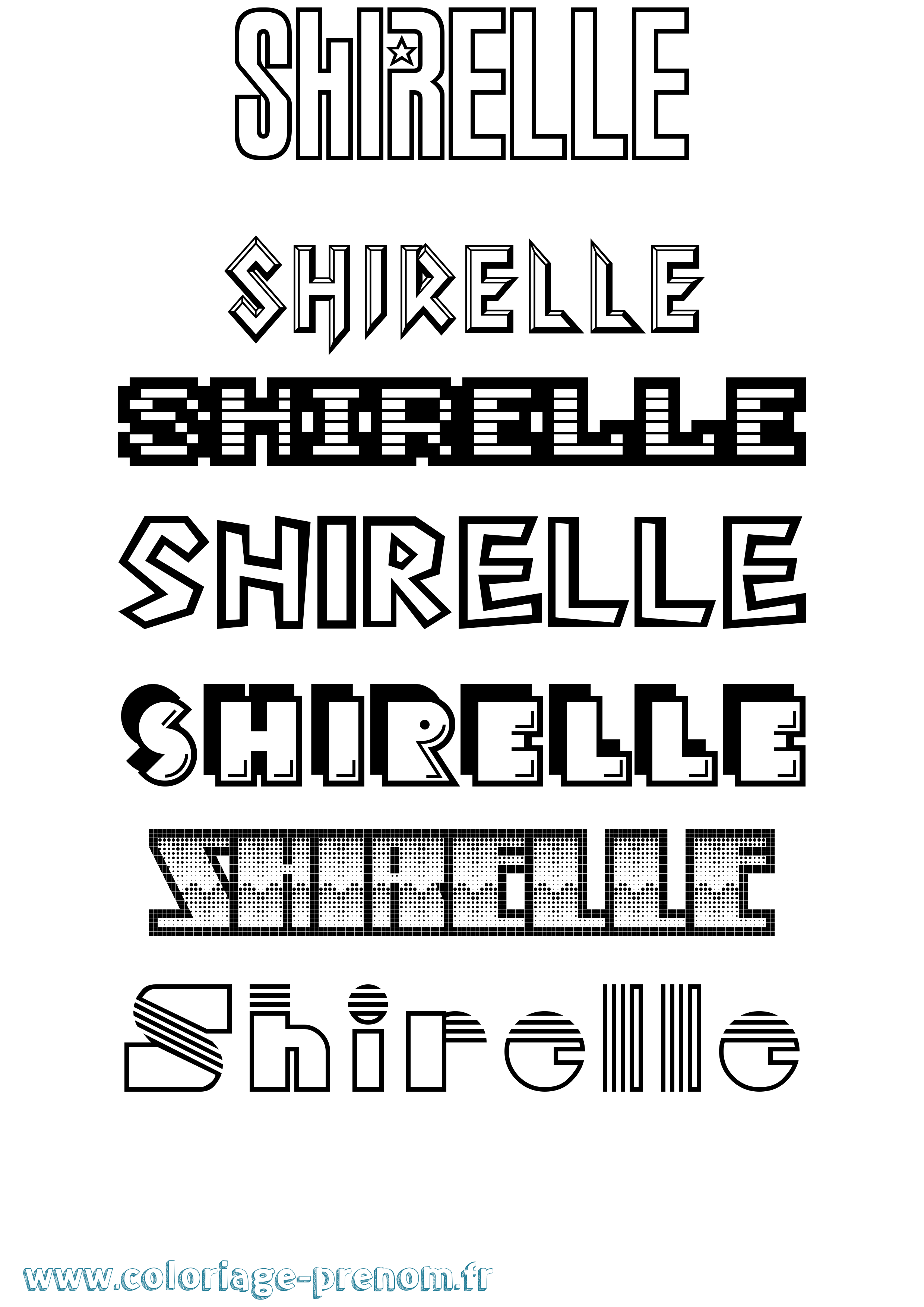 Coloriage Shirelle Jeux Vidéos Coloriage prénom Shirelle Jeux Vidéos