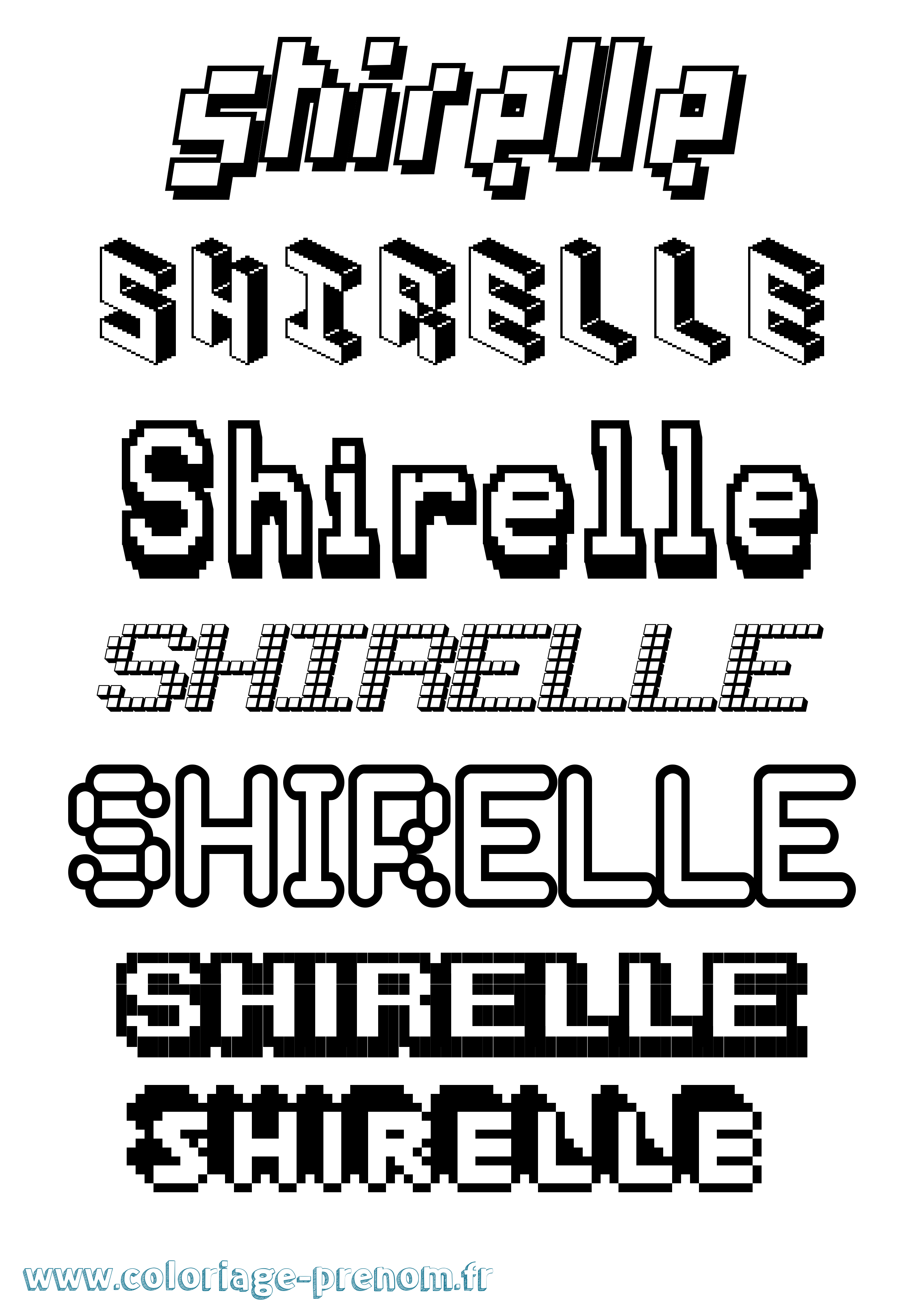 Coloriage Shirelle Pixel Coloriage prénom Shirelle Pixel