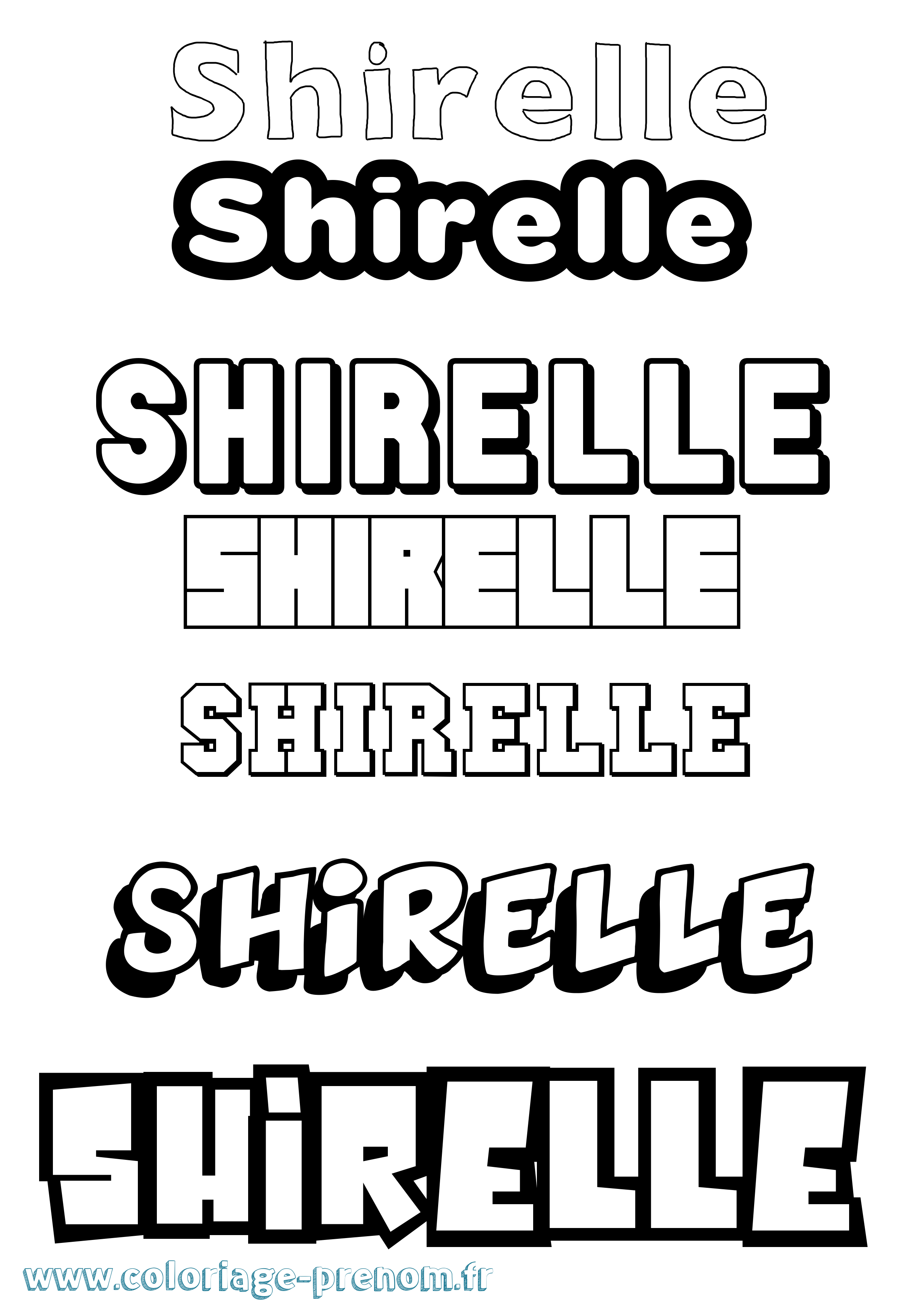 Coloriage Shirelle Simple Coloriage prénom Shirelle Simple