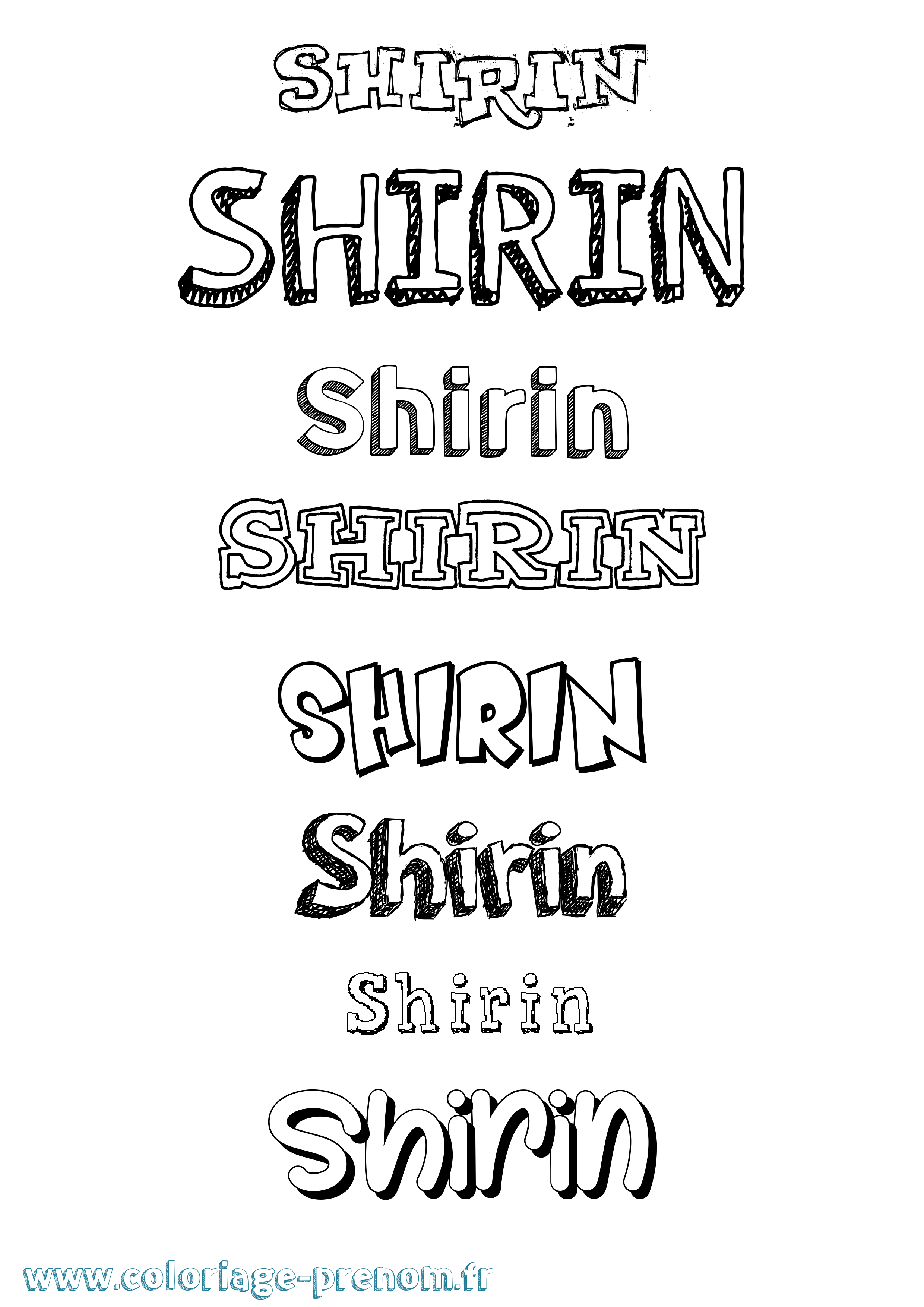 Coloriage Shirin Dessiné Coloriage prénom Shirin Dessiné