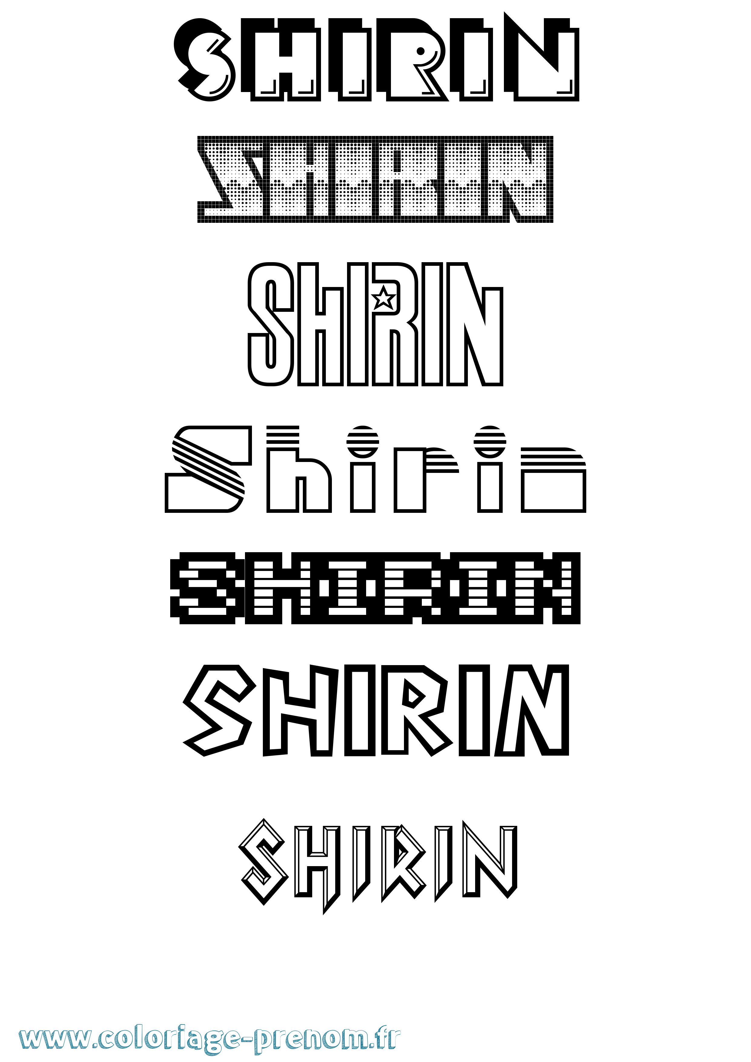 Coloriage Shirin Jeux Vidéos Coloriage prénom Shirin Jeux Vidéos