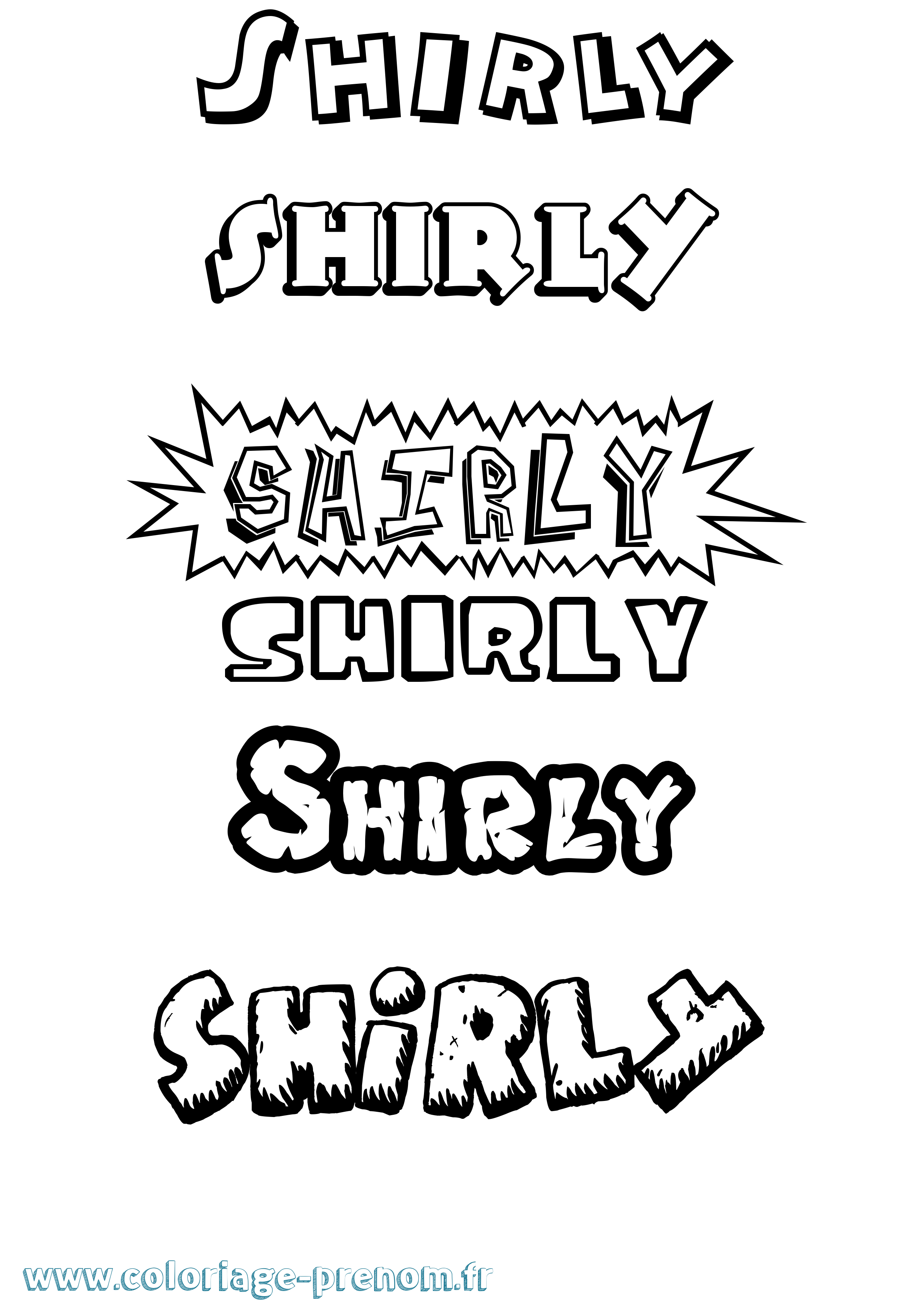 Coloriage Shirly Dessin Animé Coloriage prénom Shirly Dessin Animé