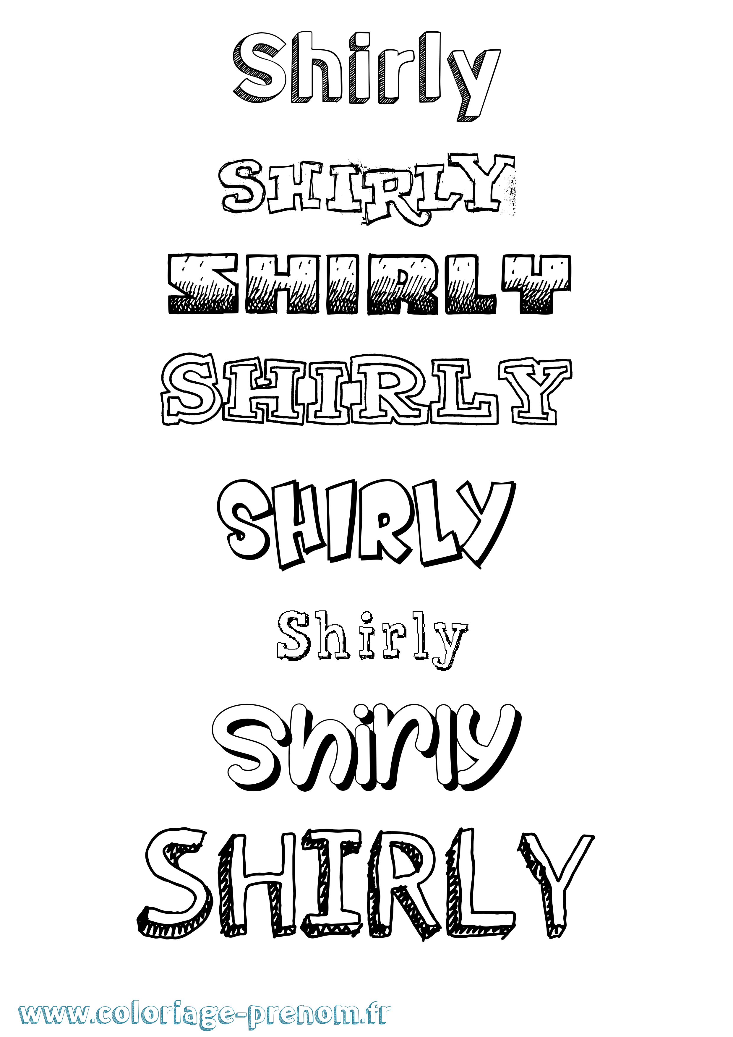 Coloriage Shirly Dessiné Coloriage prénom Shirly Dessiné