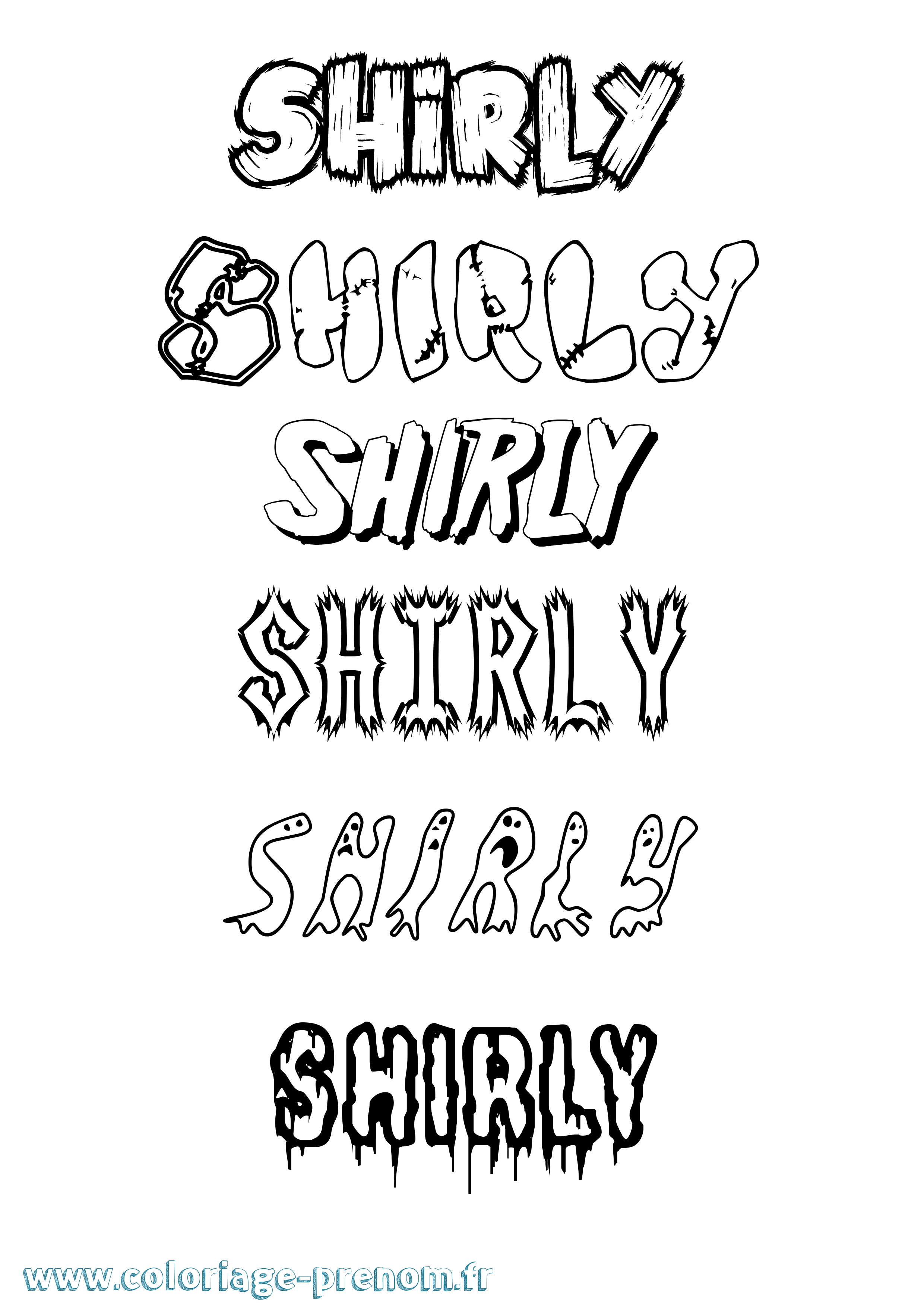Coloriage Shirly Frisson Coloriage prénom Shirly Frisson