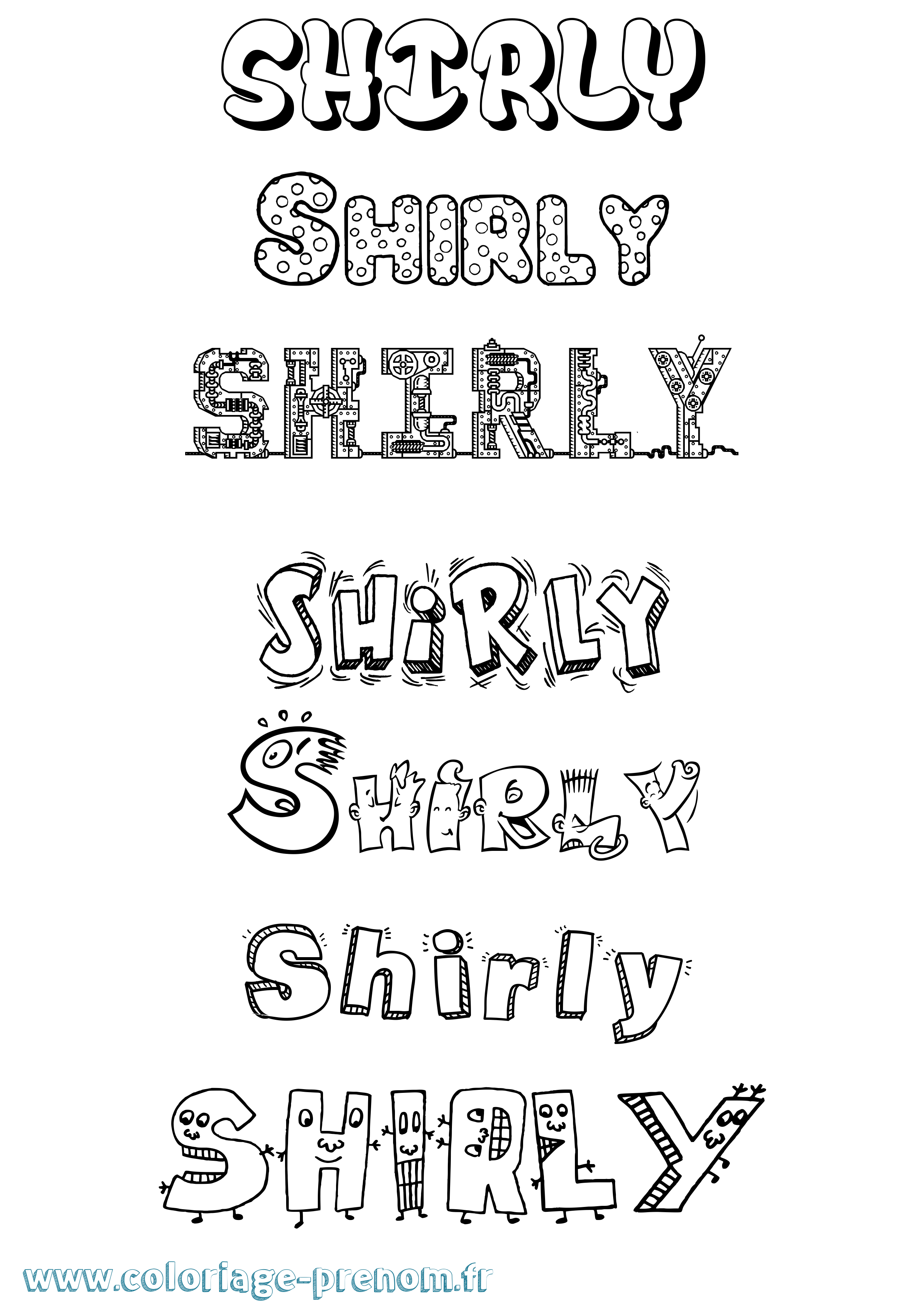 Coloriage Shirly Fun Coloriage prénom Shirly Fun