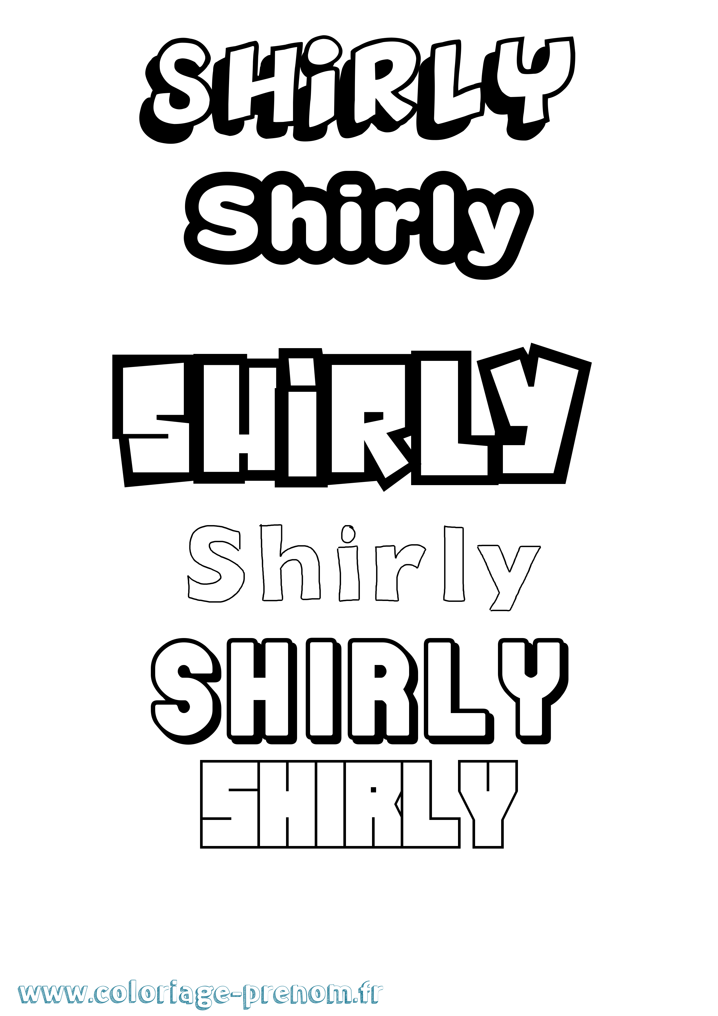 Coloriage Shirly Simple Coloriage prénom Shirly Simple