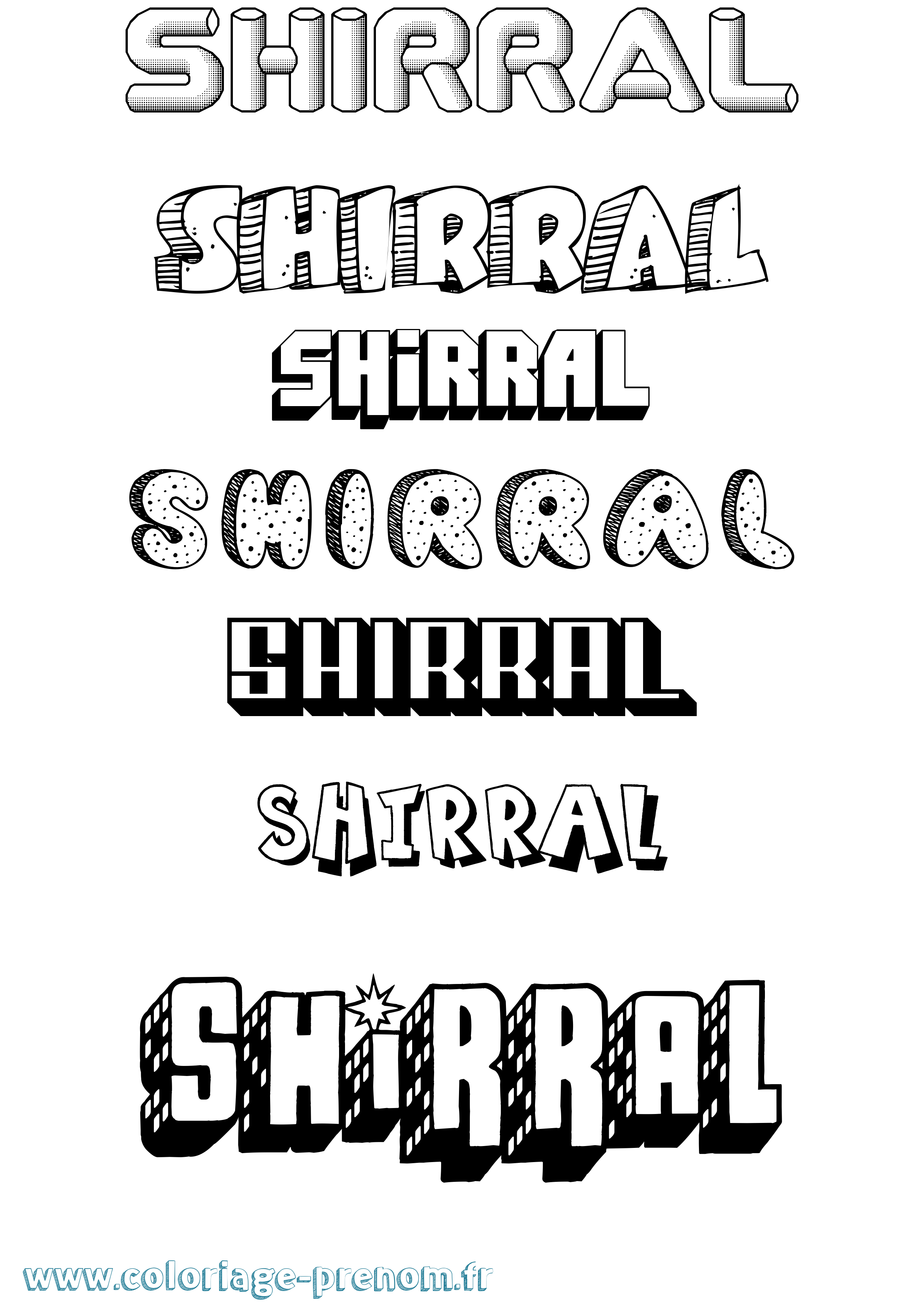 Coloriage Shirral Effet 3D Coloriage prénom Shirral Effet 3D