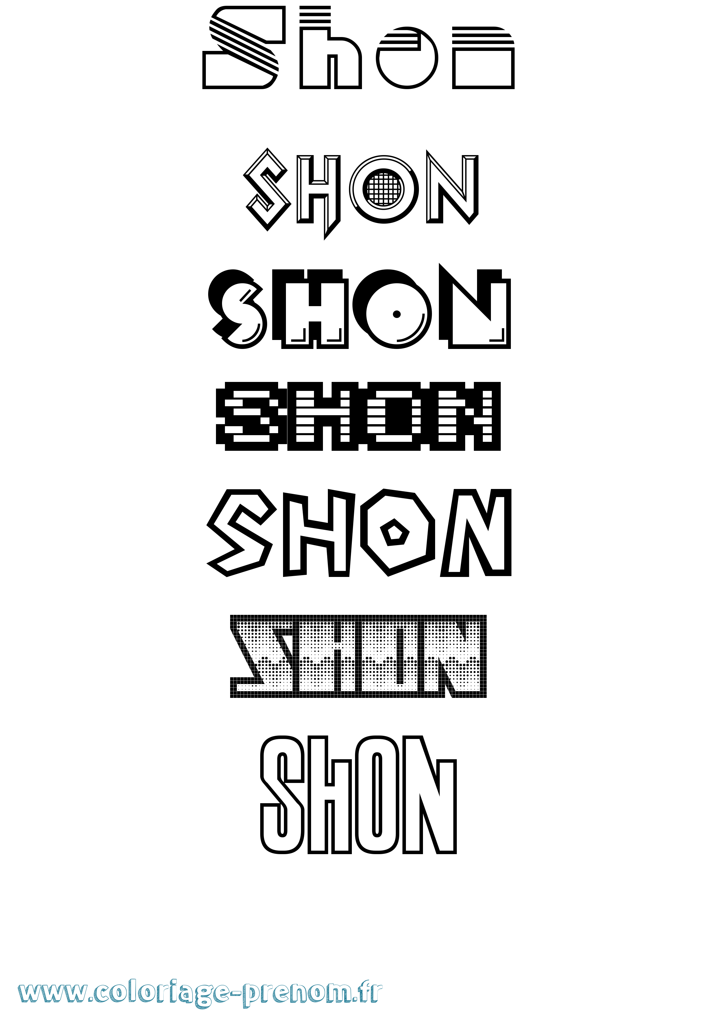 Coloriage Shon Jeux Vidéos Coloriage prénom Shon Jeux Vidéos